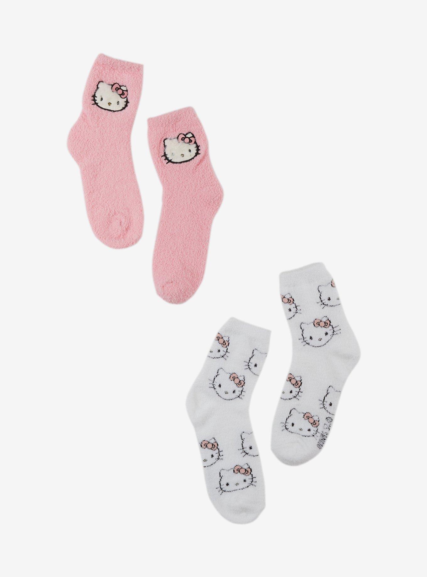 Hello Kitty Face Cozy Socks 2 Pair, , hi-res