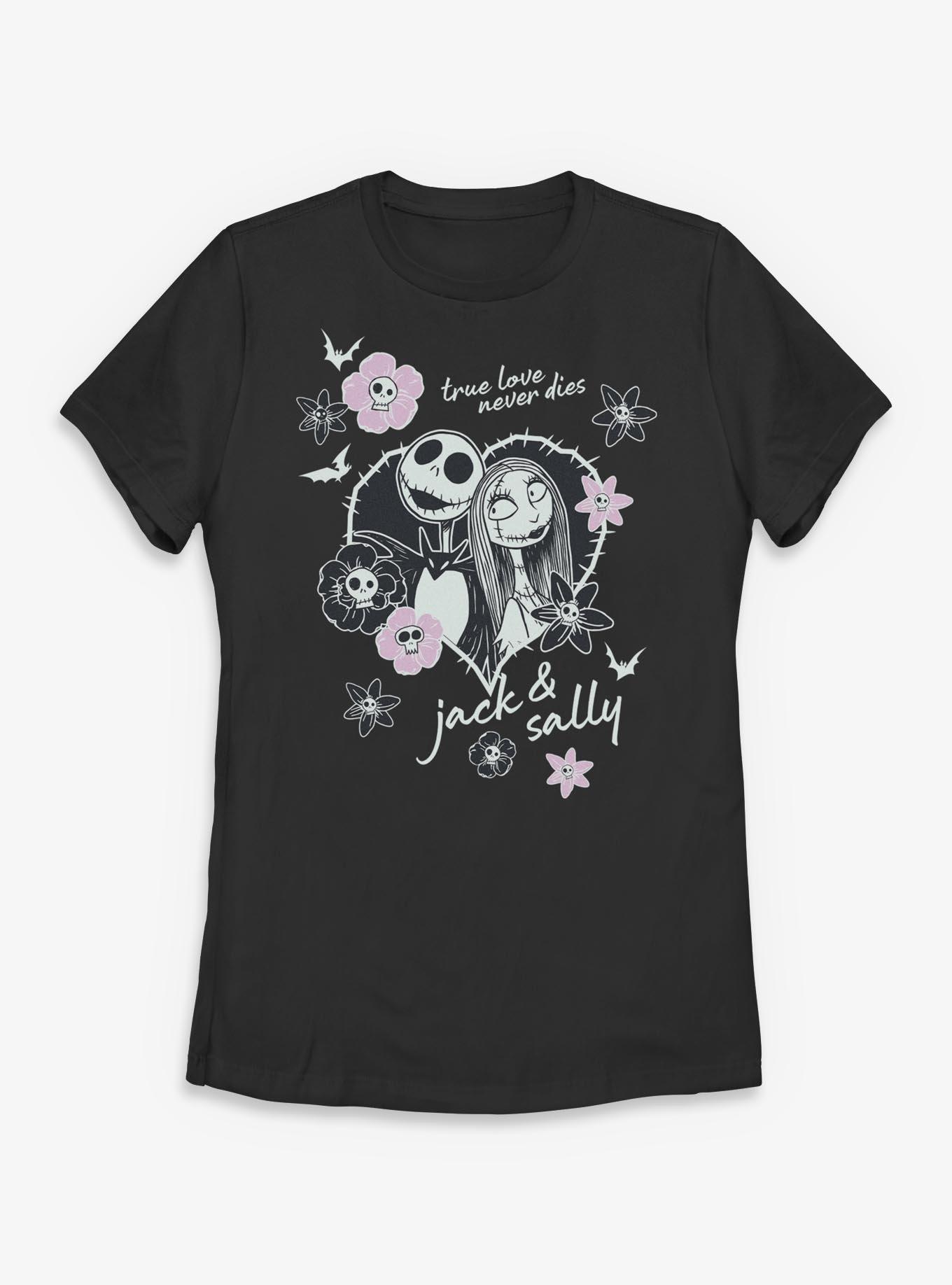 Disney The Nightmare Before Christmas Heart Jack And Sally Womens T-Shirt, , hi-res