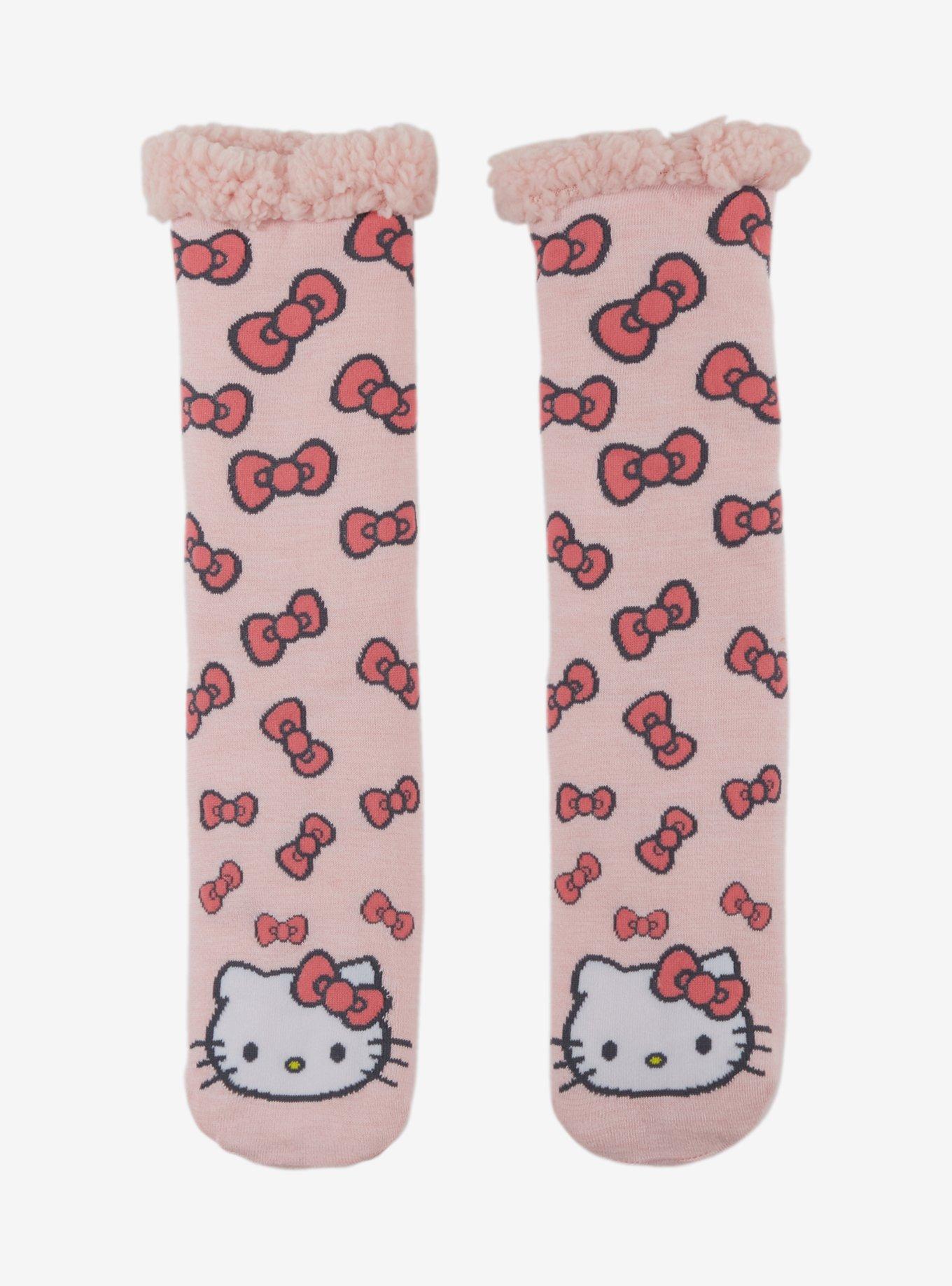 Hello Kitty Bows Cozy Slipper Socks, , hi-res