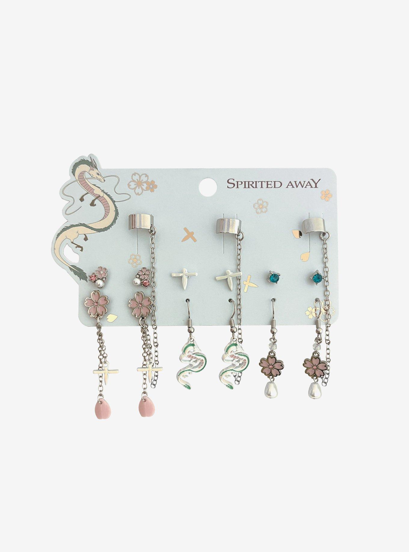 Studio Ghibli&reg; Spirited Away Haku Cherry Blossom Earring Set, , hi-res