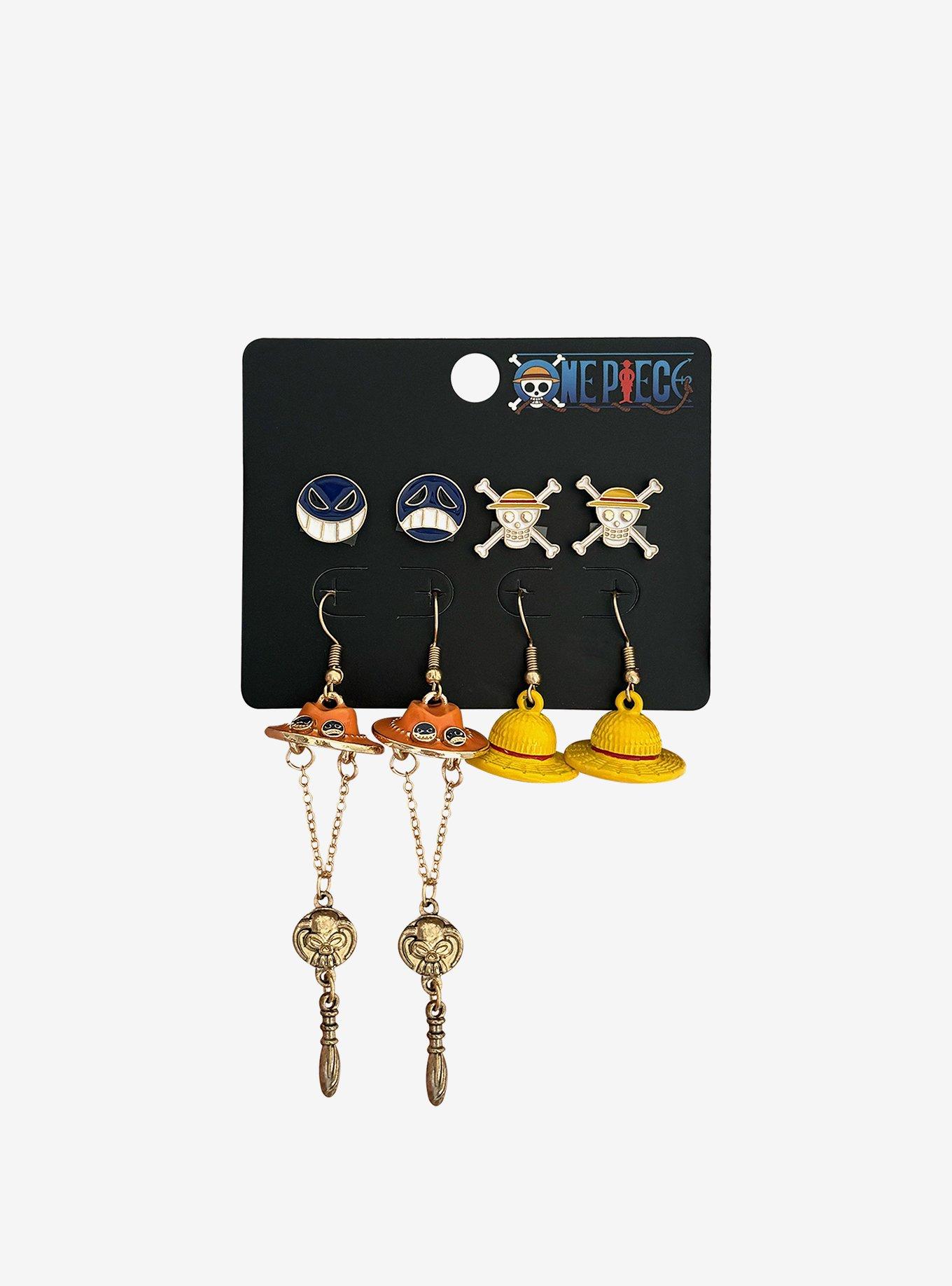 One Piece Luffy & Ace Earring Set, , hi-res