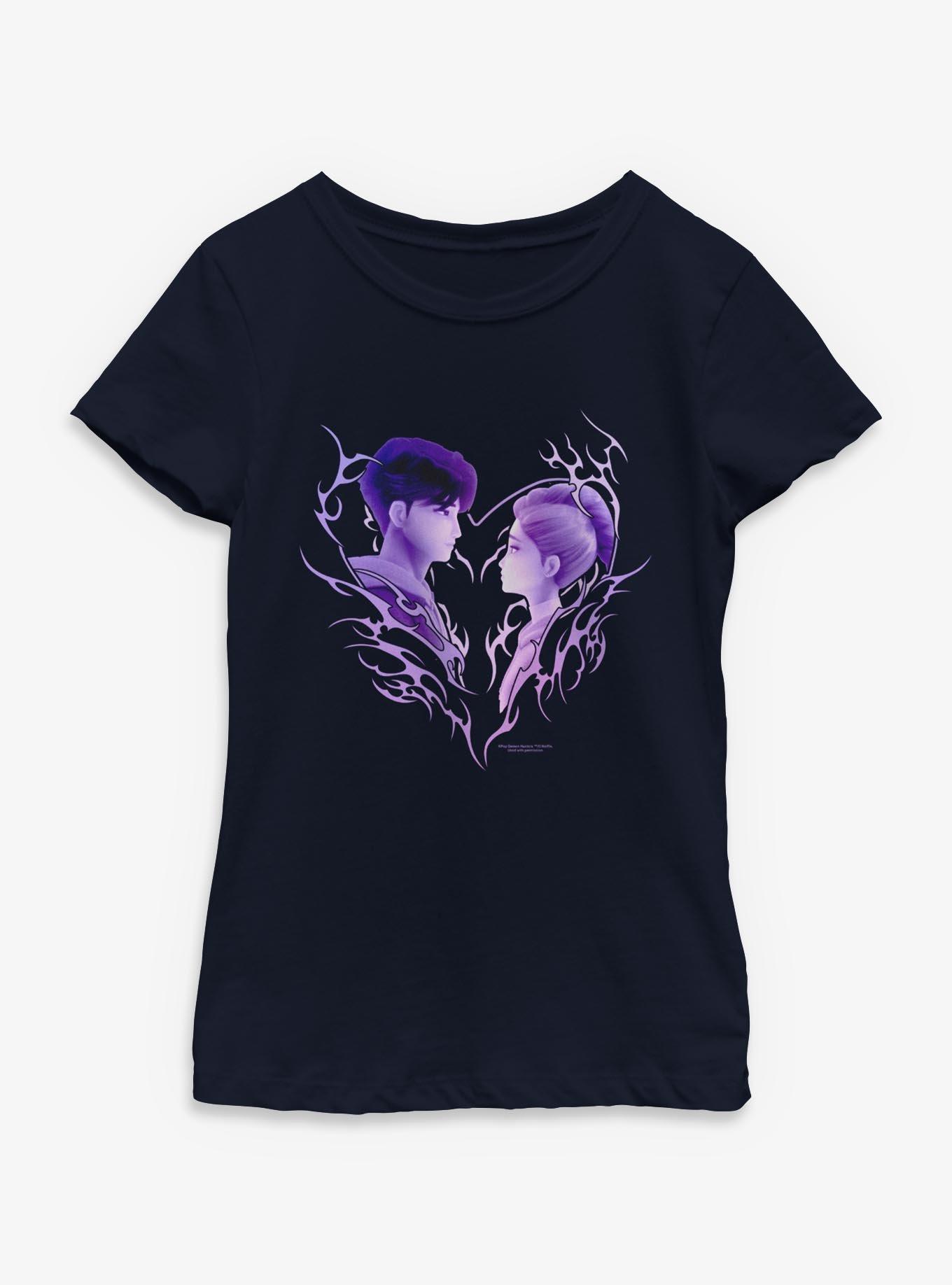 KPop Demon Hunters Rumi & Jinu Heart Youth Girls T-Shirt, , hi-res