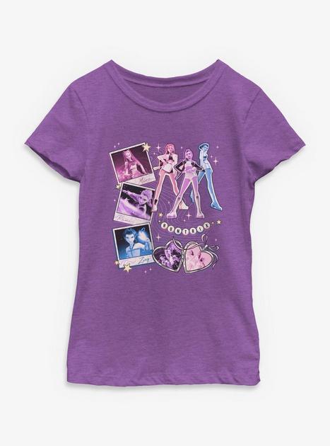 KPop Demon Hunters HUNTR/X Collage Youth Girls T-Shirt - PURPLE