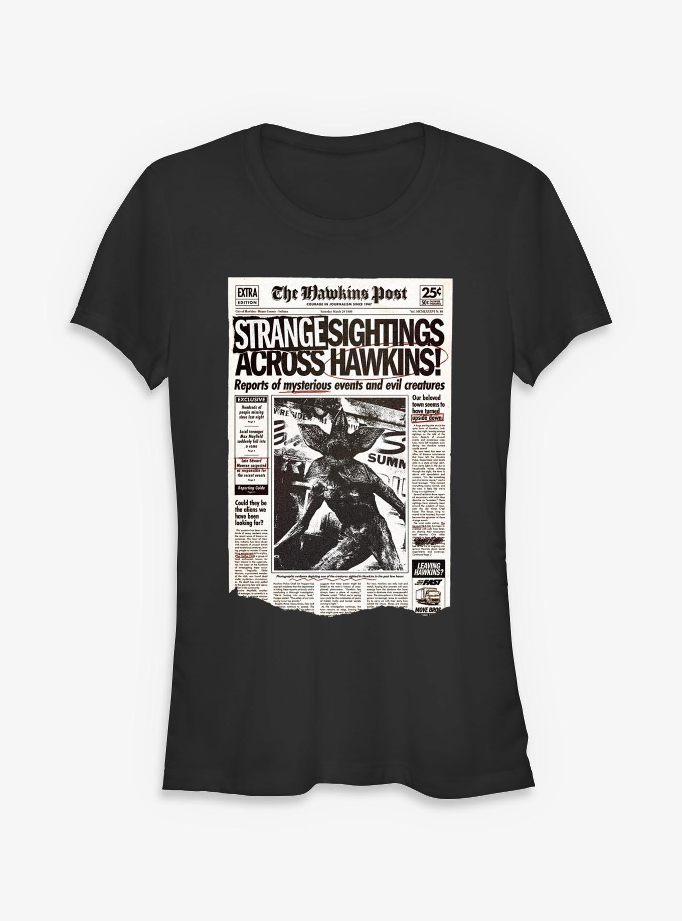 Stranger Things Strange Sightings Across Hawkins Girls T-Shirt