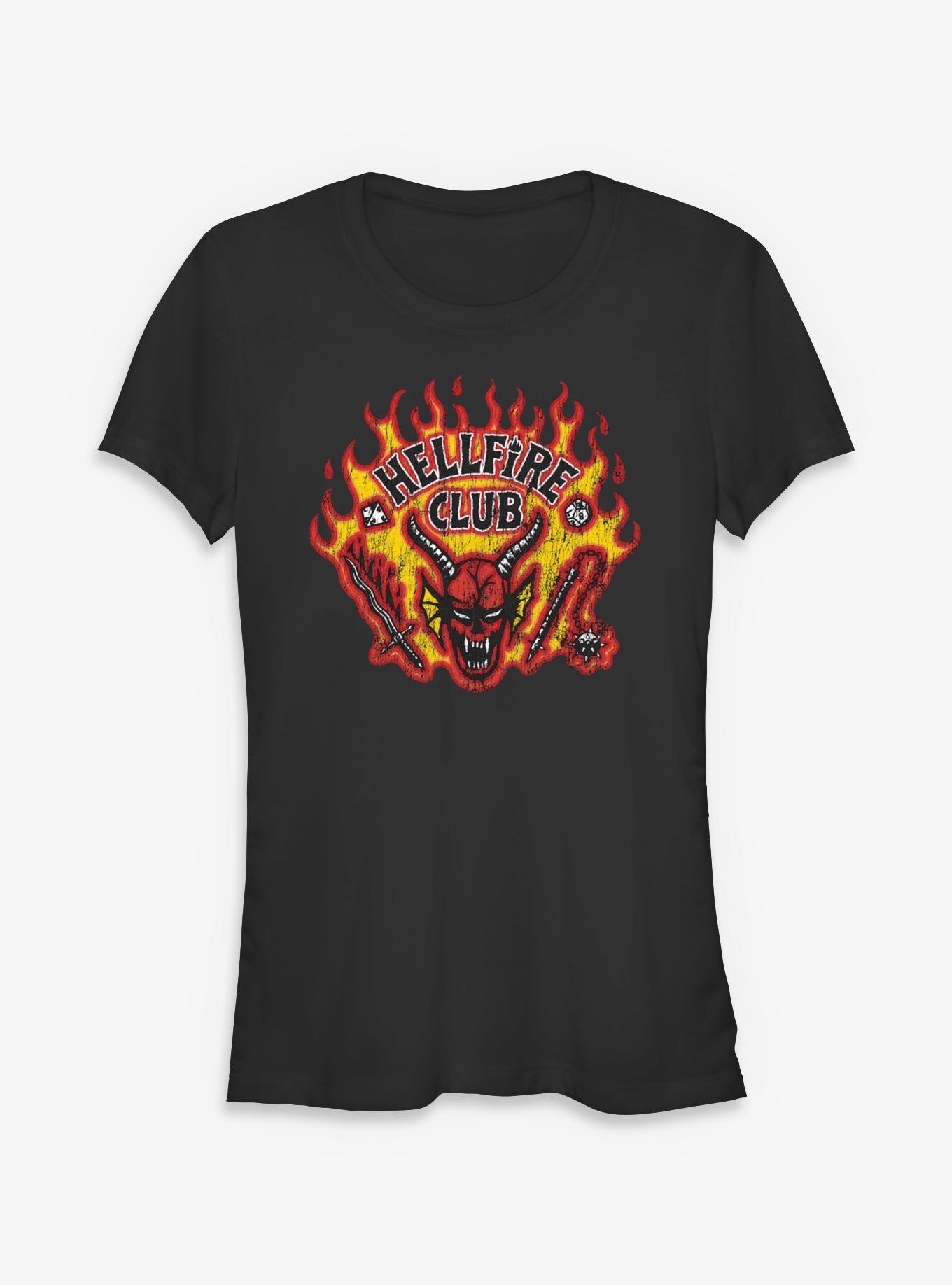 Stranger Things Hellfire Club Distressed Logo Girls T-Shirt, , hi-res