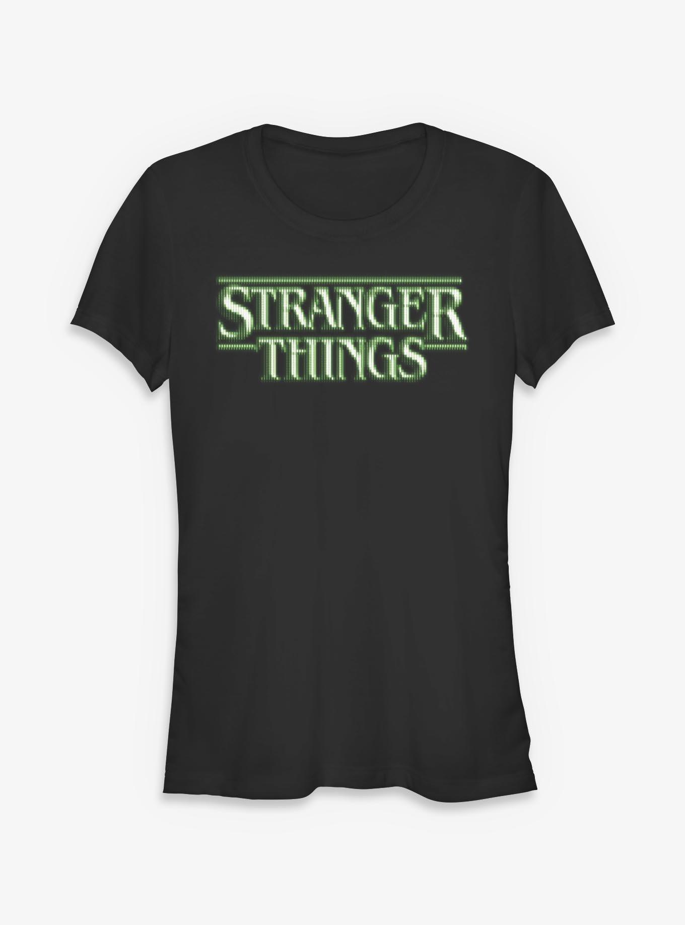 Stranger Things 8-Bit Glitch Logo Girls T-Shirt, , hi-res
