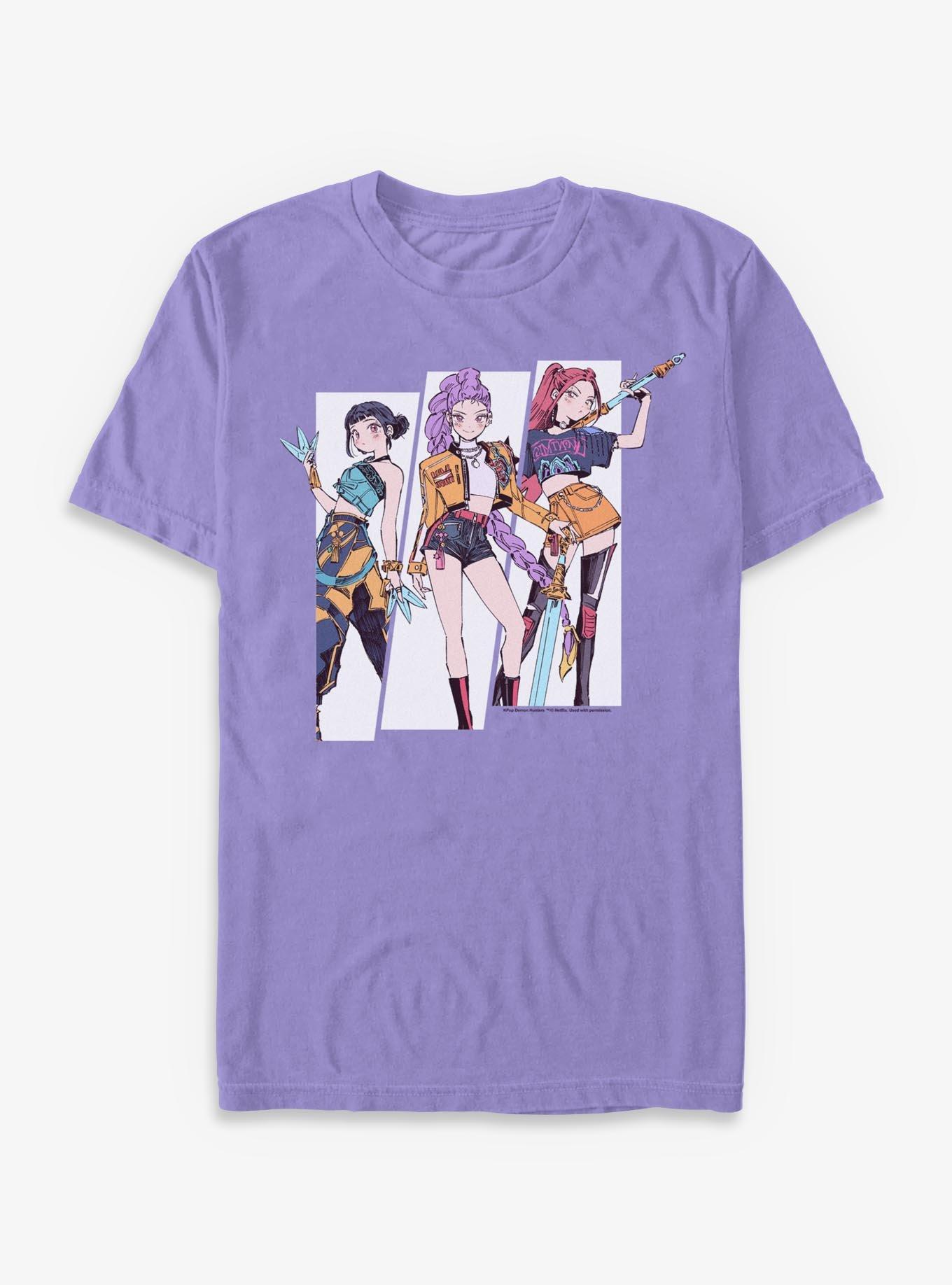 KPop Demon Hunters Huntrix Manhwa Style Panels Garment Dye T-Shirt, , hi-res