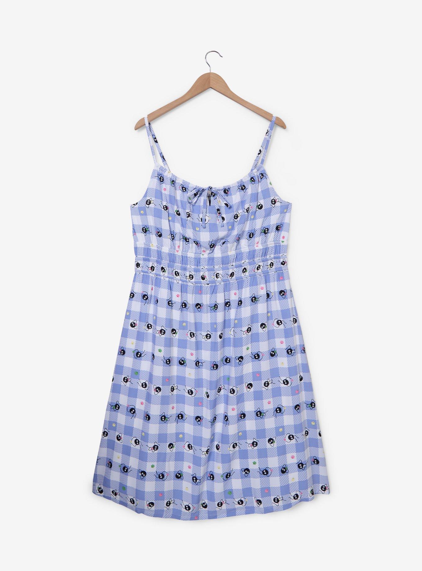 Studio Ghibli&reg; Spirited Away Soot Sprites Gingham Plus Size Midi Dress, , hi-res