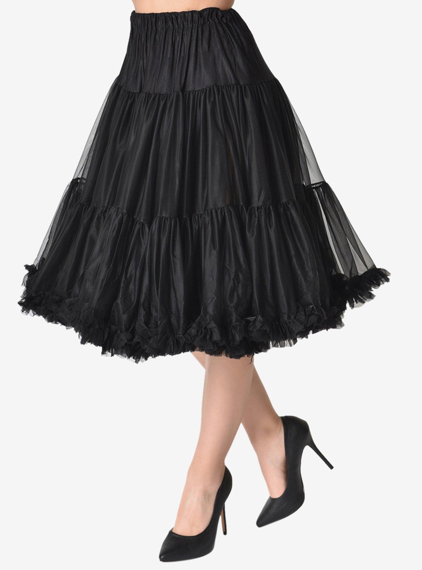 Unique Vintage 1950s Style Black Ruffled Petticoat Crinoline, , hi-res