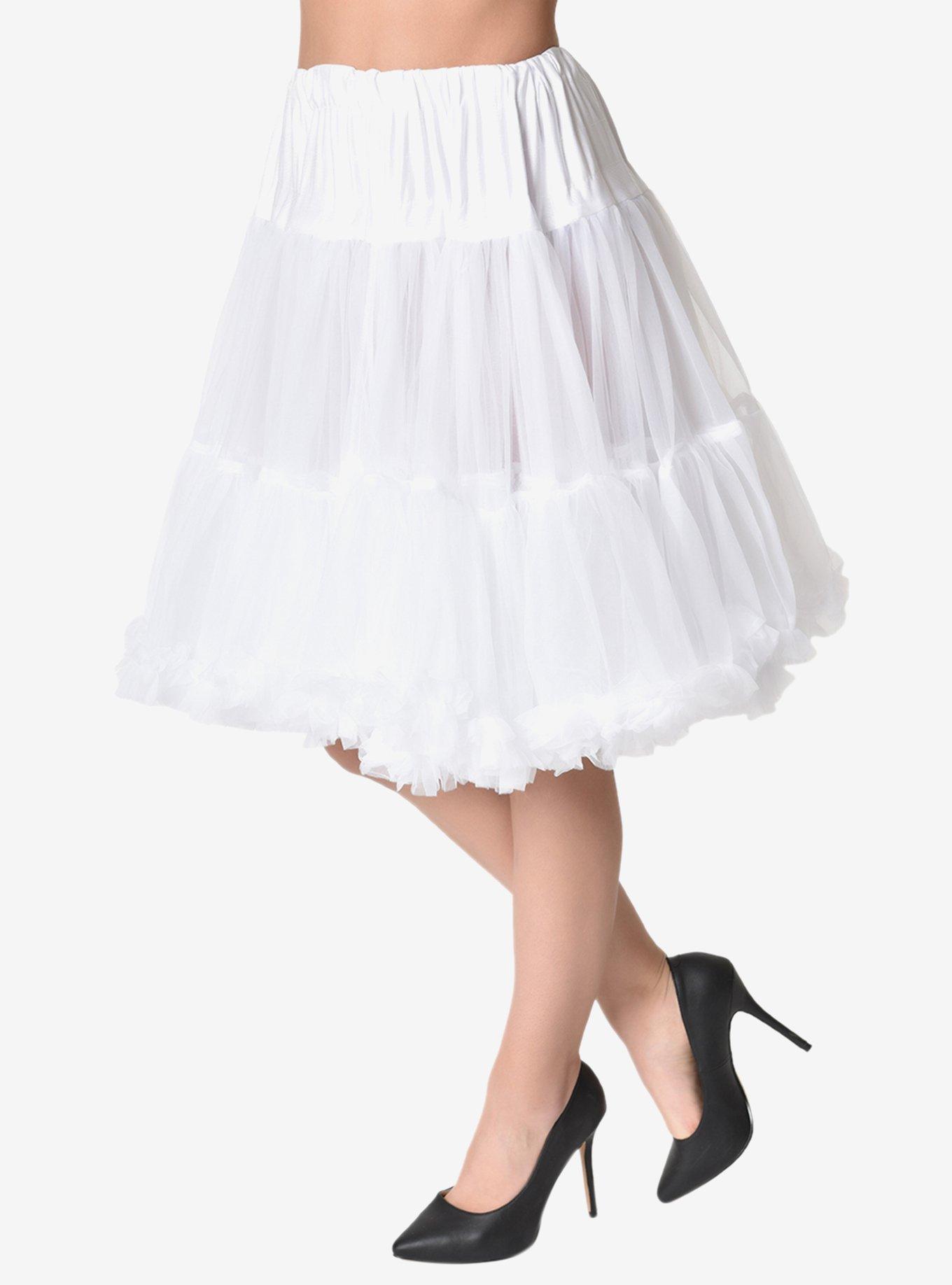 Unique Vintage 1950s White Retro Style Ruffled Petticoat Crinoline, , hi-res