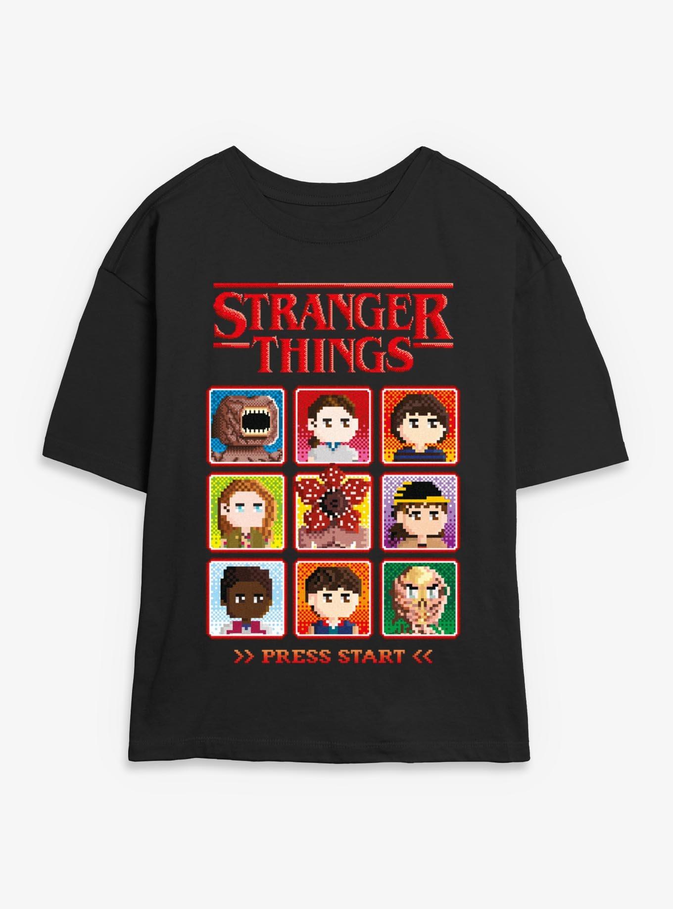 Stranger Things Character Select Girls Skimmer T-Shirt, BLACK, hi-res