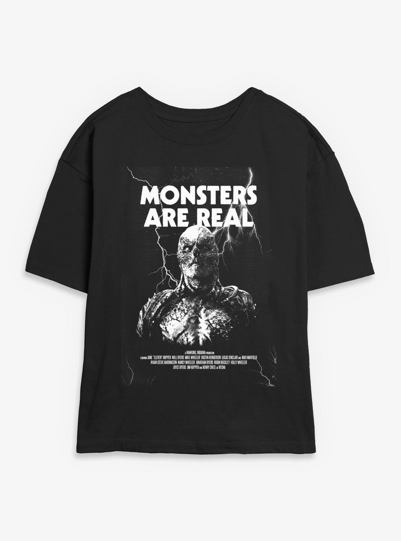 Stranger Things Monsters Are Real Girls Skimmer T-Shirt, BLACK, hi-res