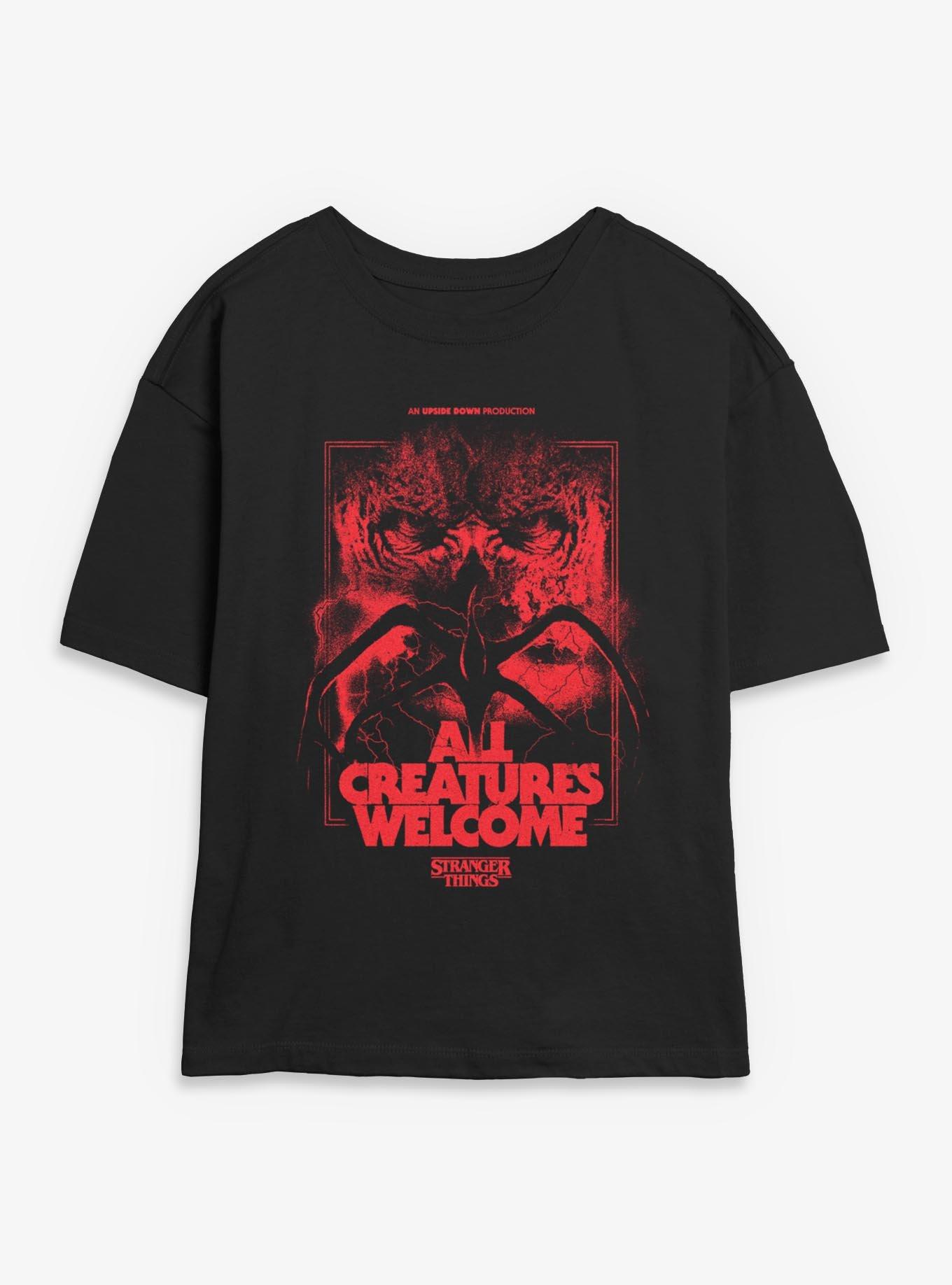 Stranger Things All Creatures Welcome Girls Skimmer T-Shirt, , hi-res