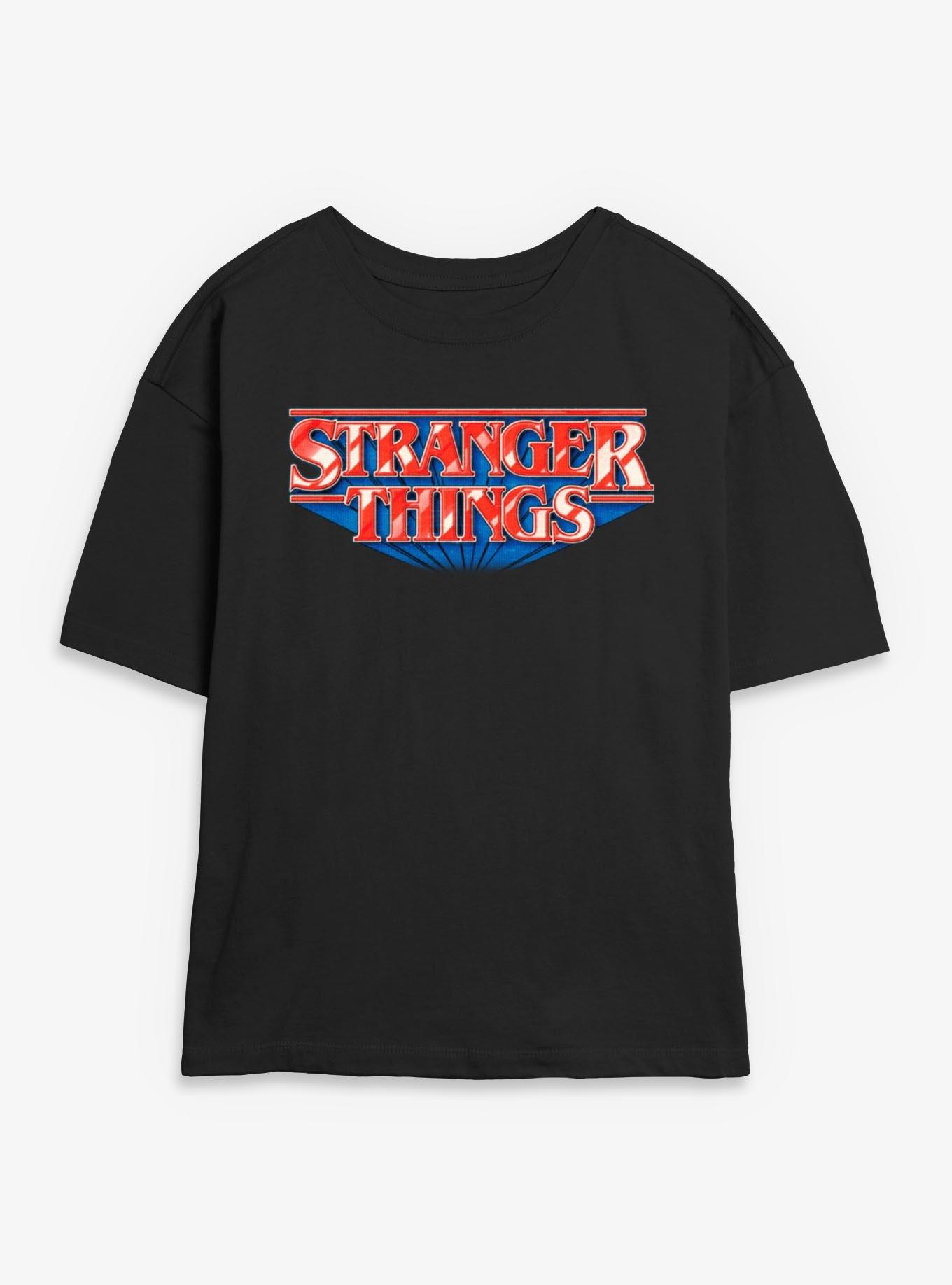 Stranger Things Glossy Logo Girls Skimmer T-Shirt, BLACK, hi-res