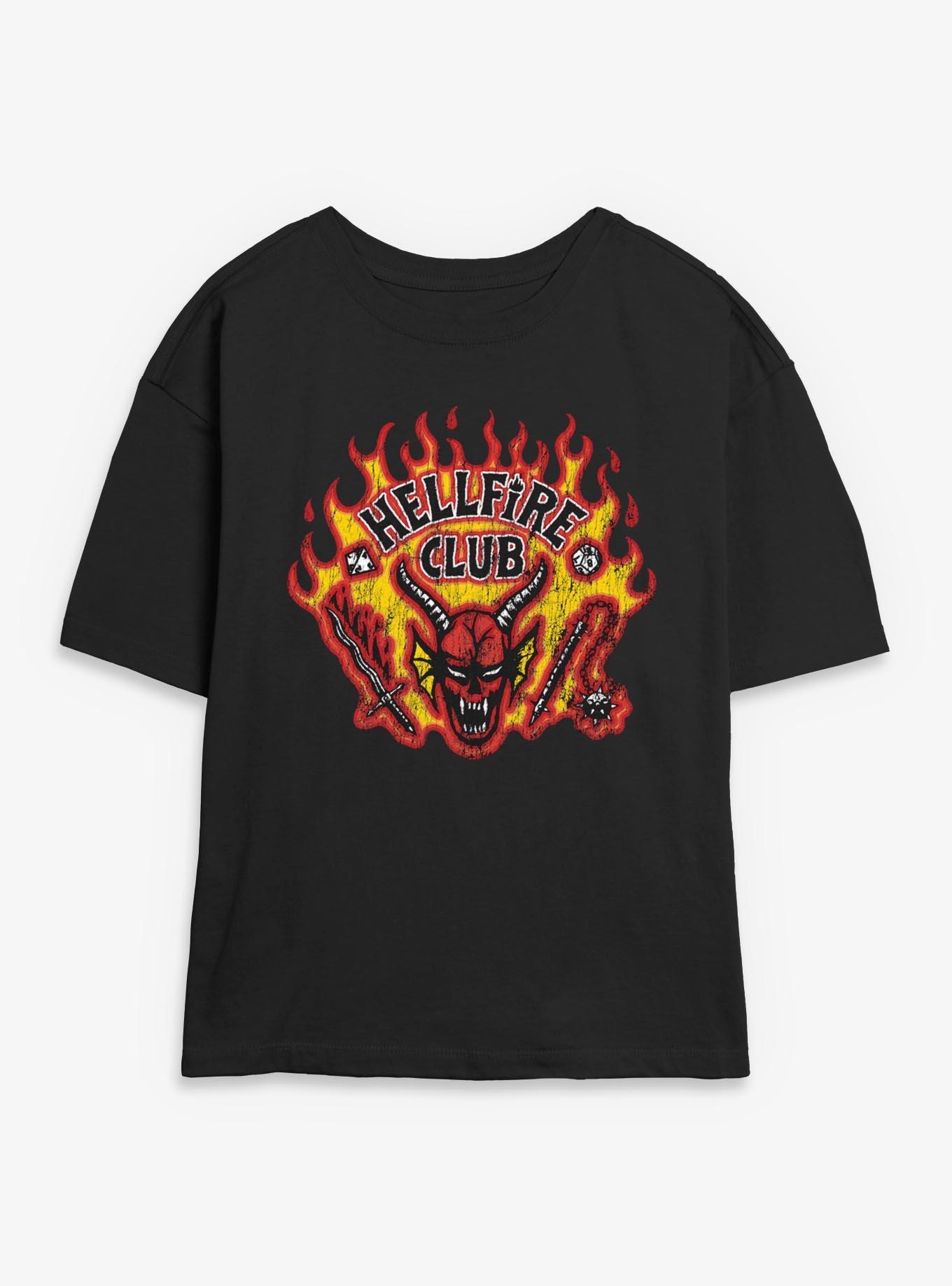 Stranger Things Hellfire Club Distressed Logo Girls Skimmer T-Shirt, , hi-res