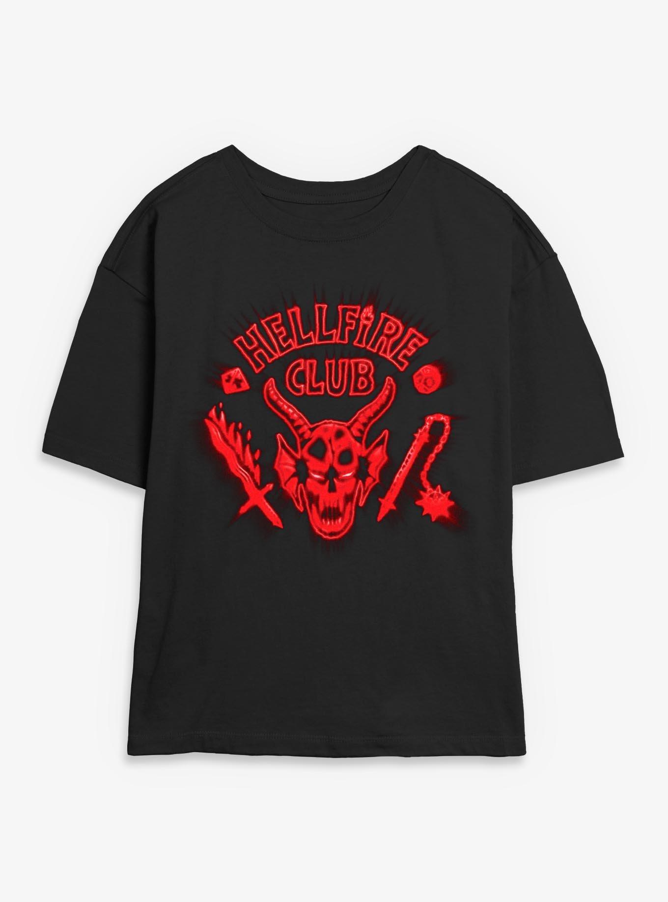 Stranger Things Hellfire Club Red Glow Logo Girls Skimmer T-Shirt, , hi-res
