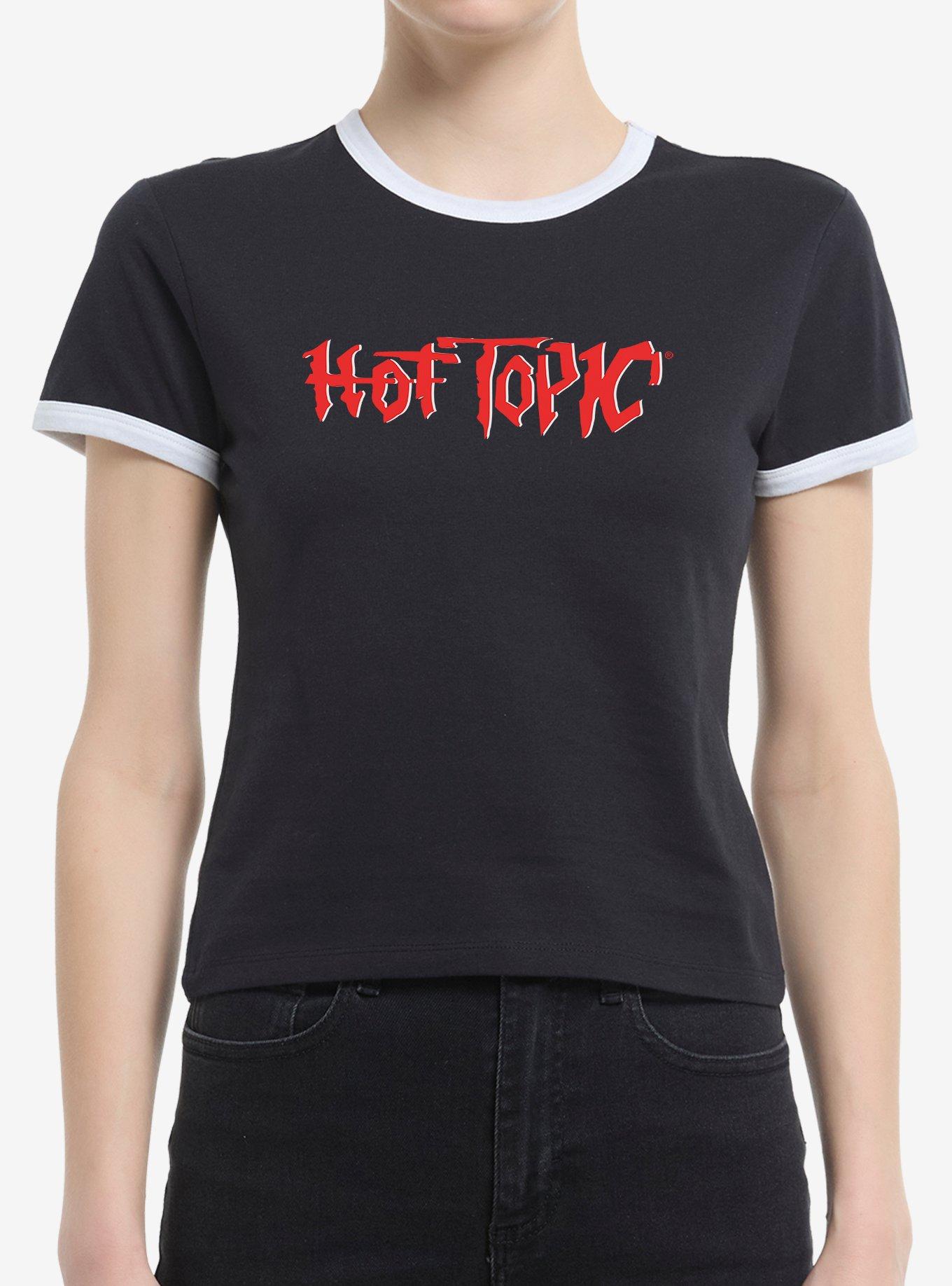 Hot Topic OG Logo Girls Ringer Crop T-Shirt, , hi-res
