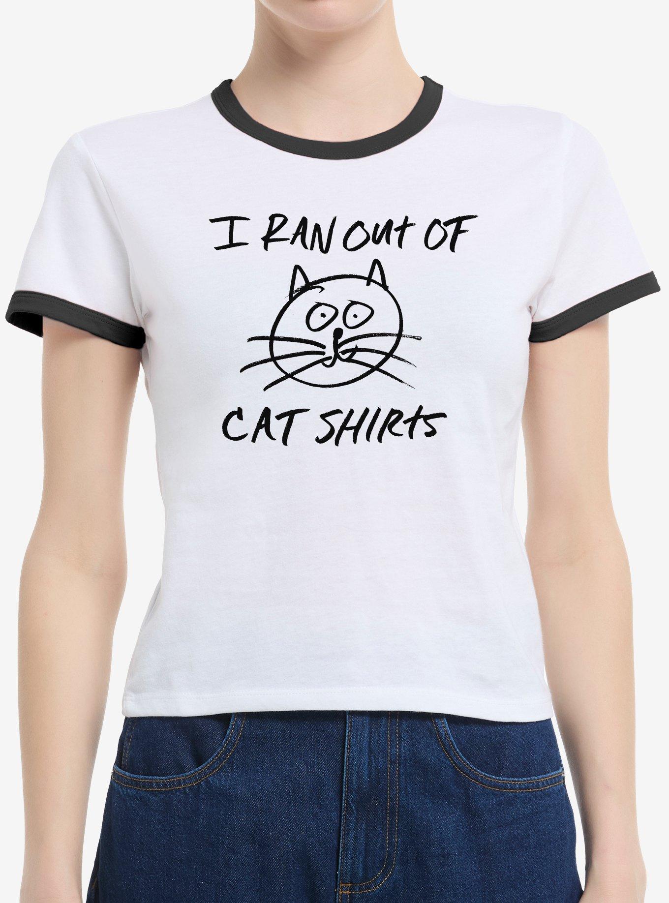 Ran Out Of Cat Shirts Girls Ringer Crop T-Shirt, WHITE CAVIAR, hi-res