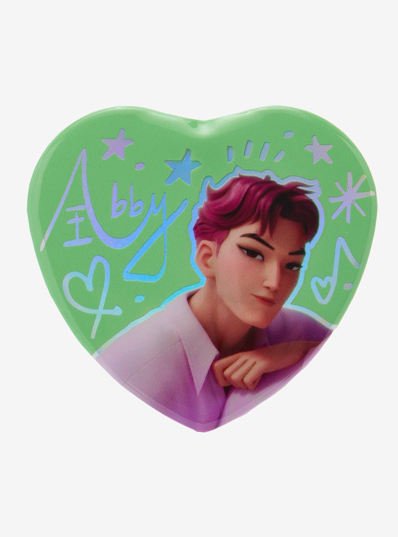KPop Demon Hunters Saja Boys Abby Holographic Heart Button, , hi-res