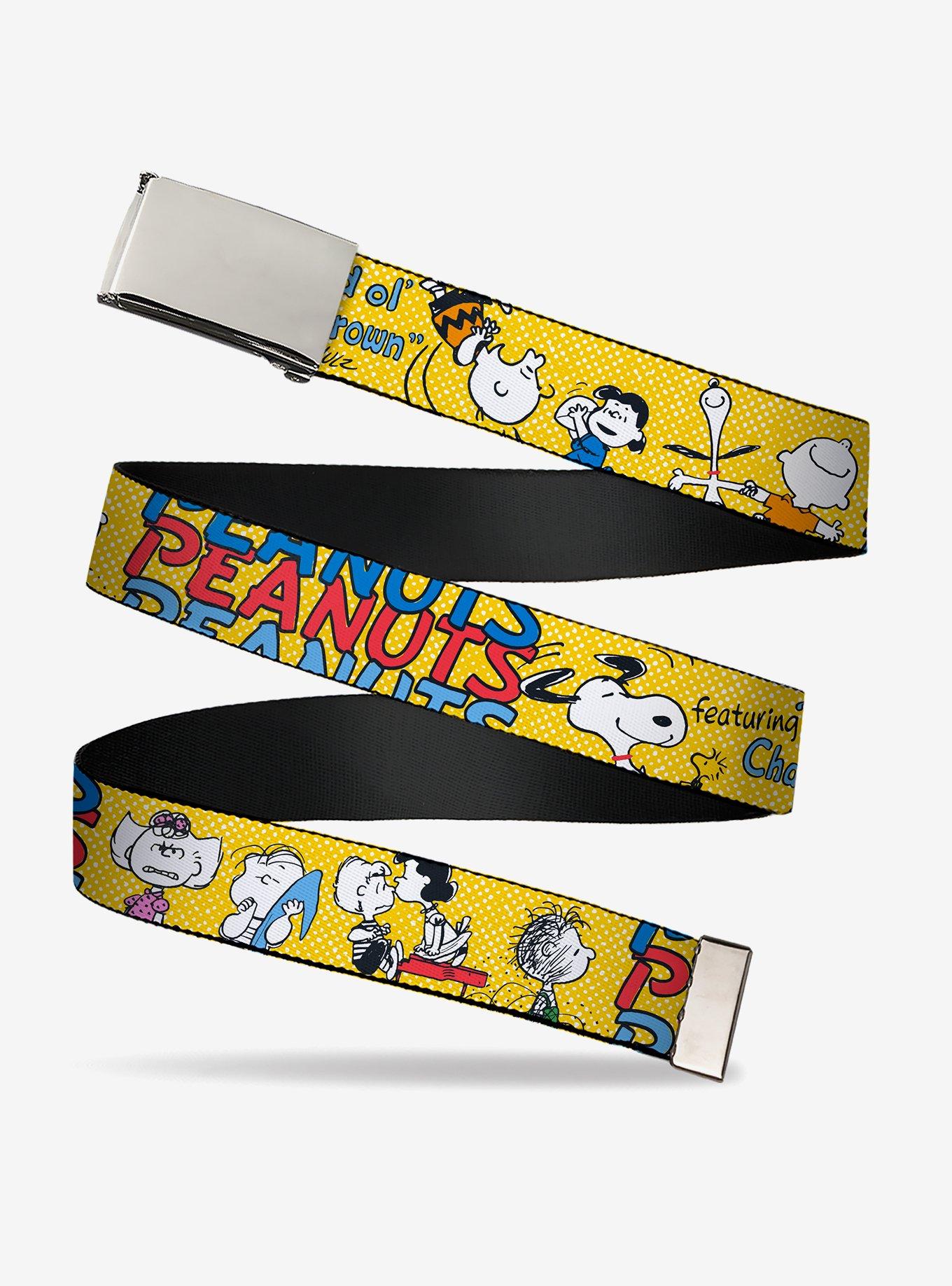 Peanuts Gang Featuring Good Ol' Charlie Brown Poses Adjustable Clamp Buckle Belt