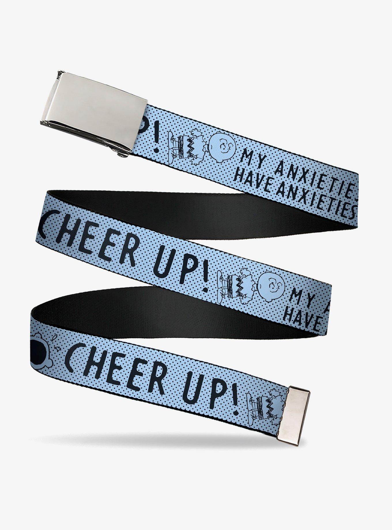 Peanuts Charlie Brown Poses and Quotes Light Adjustable Clamp Buckle Belt, , hi-res