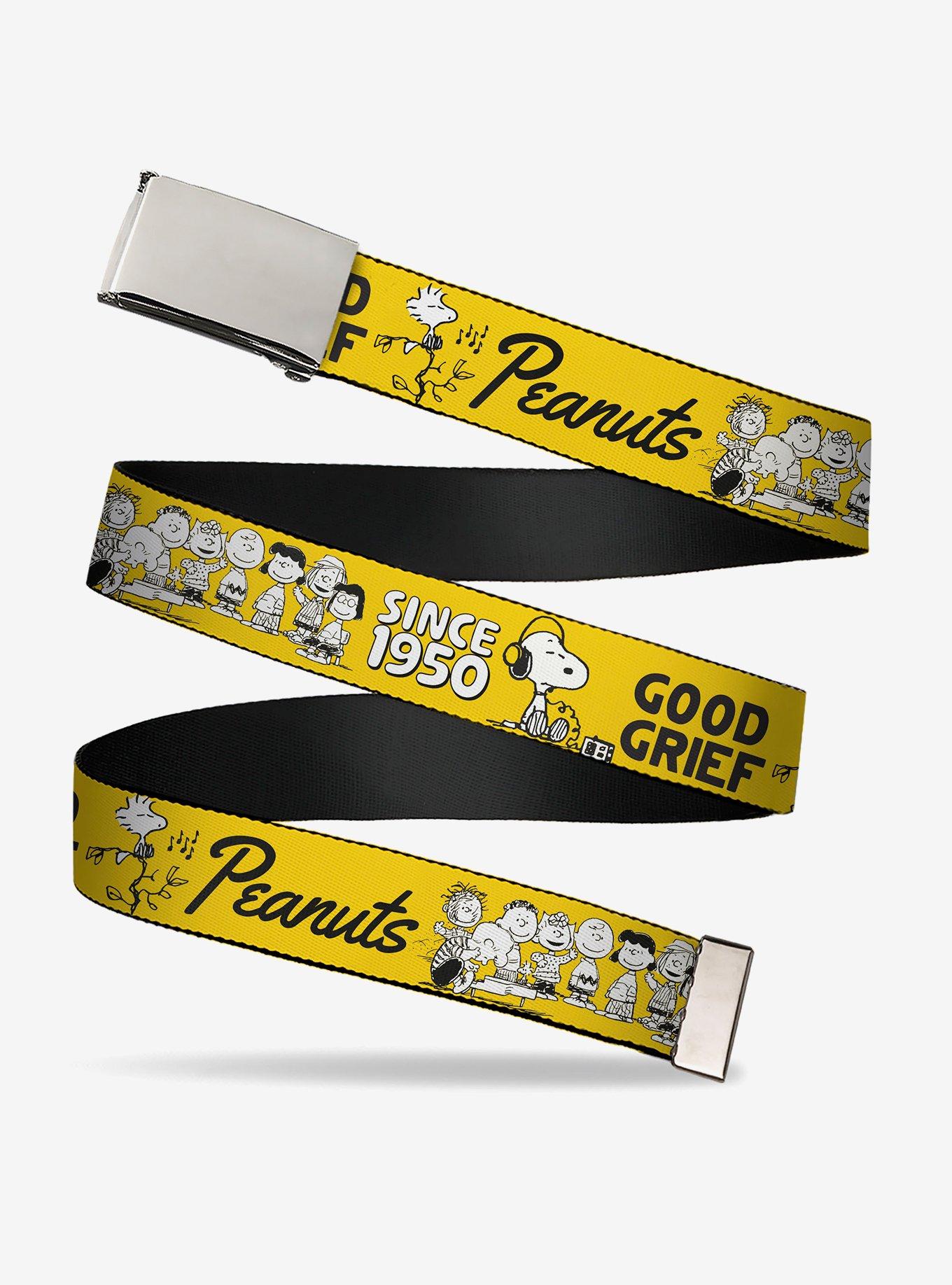 Peanuts Gang Since 1950 Good Grief Group Pose Adjustable Clamp Buckle Belt
