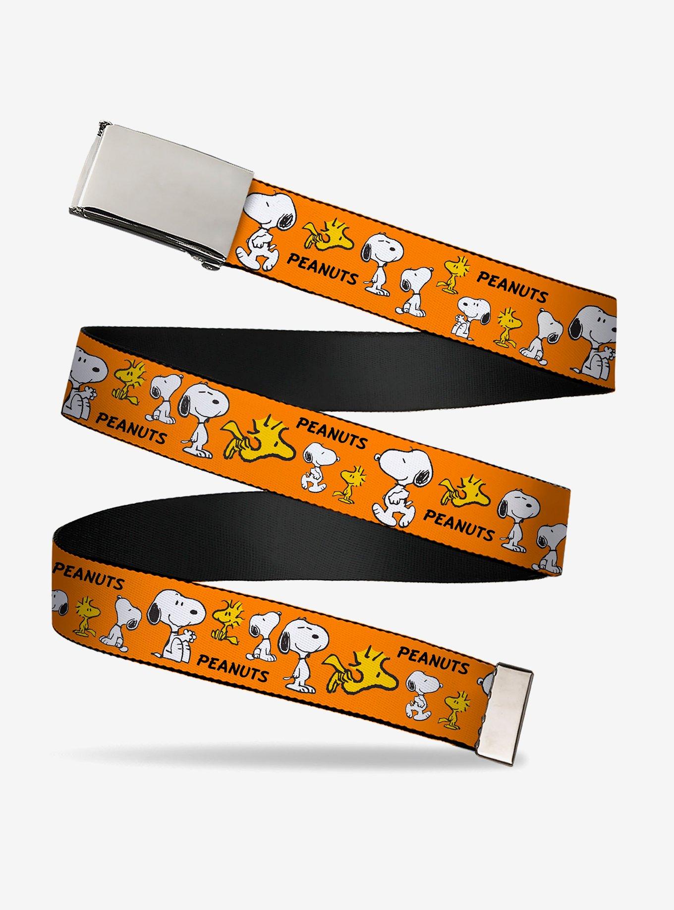 Peanuts Snoopy And Woodstock Poses Collage Adjustable Clamp Buckle Belt, MULTI, hi-res
