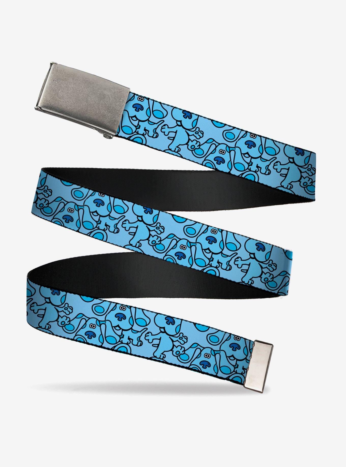 Blues Clues Poses Scattered Adjustable Clamp Buckle Belt, BLUE, hi-res