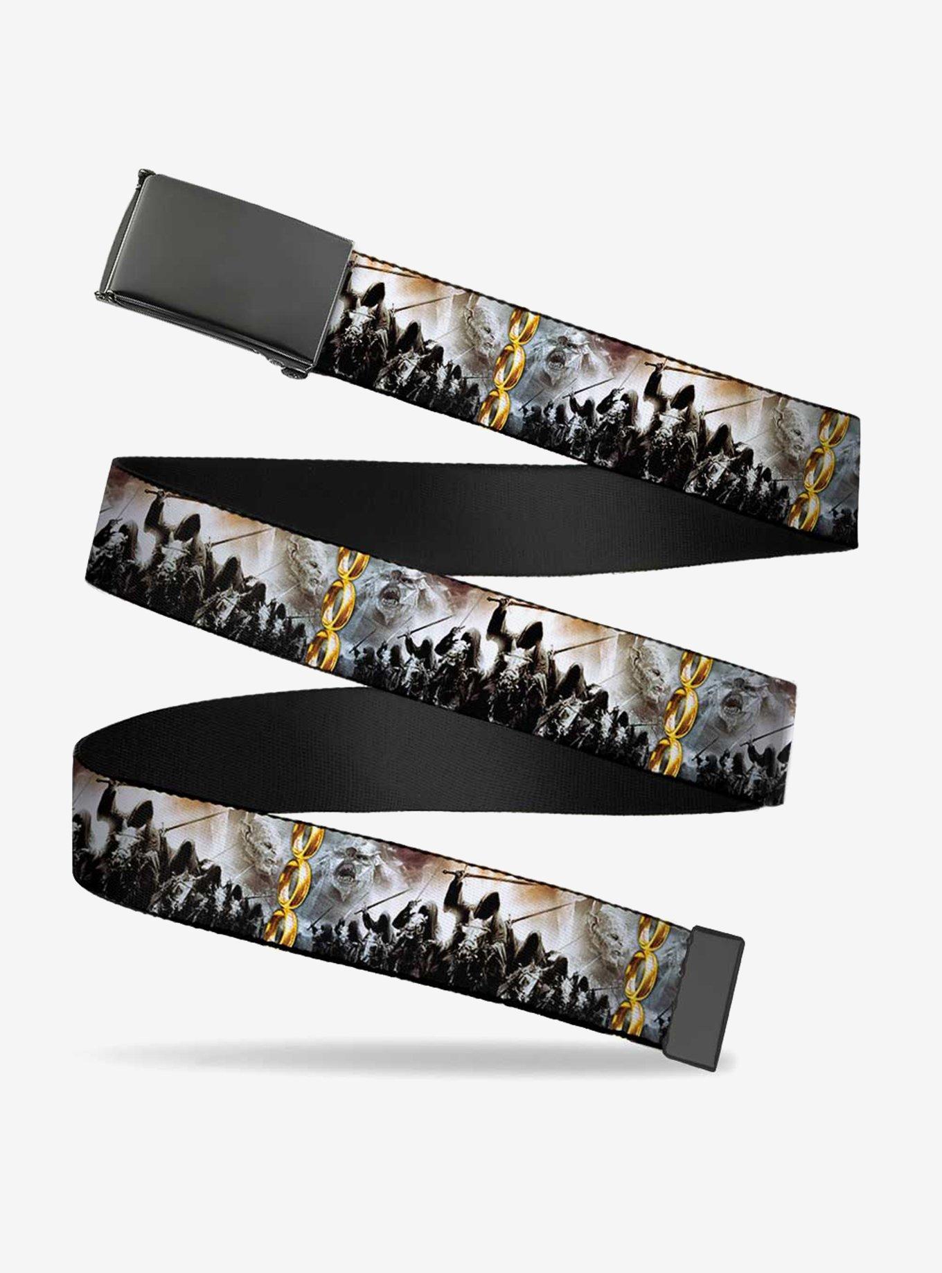 The Lord of the Rings 9 Ringwraiths Attack 3 Rings Orcs Adjustable Clamp Buckle Belt