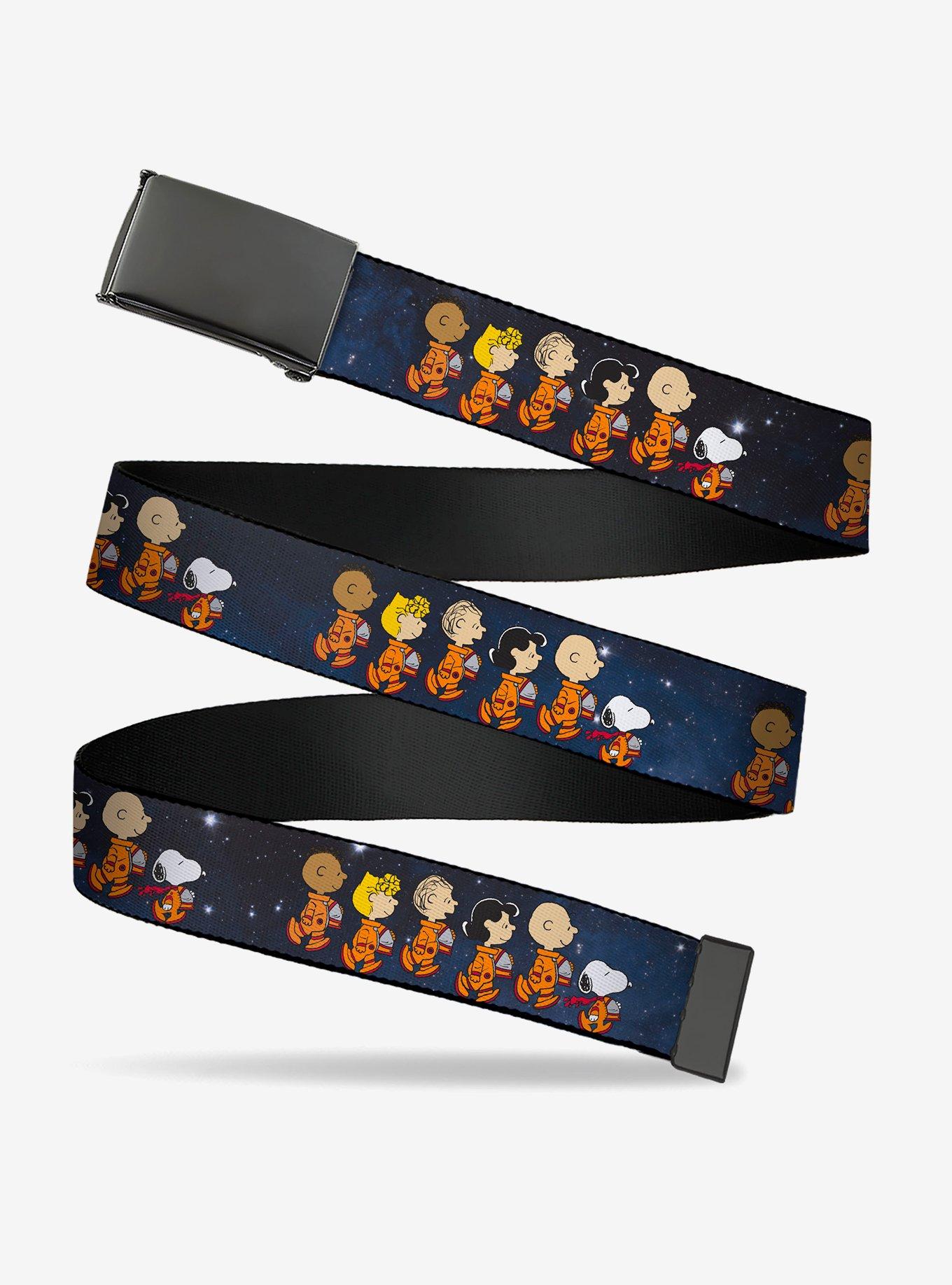 Peanuts Gang Astronauts Space Walk Group Pose Adjustable Clamp Buckle Belt