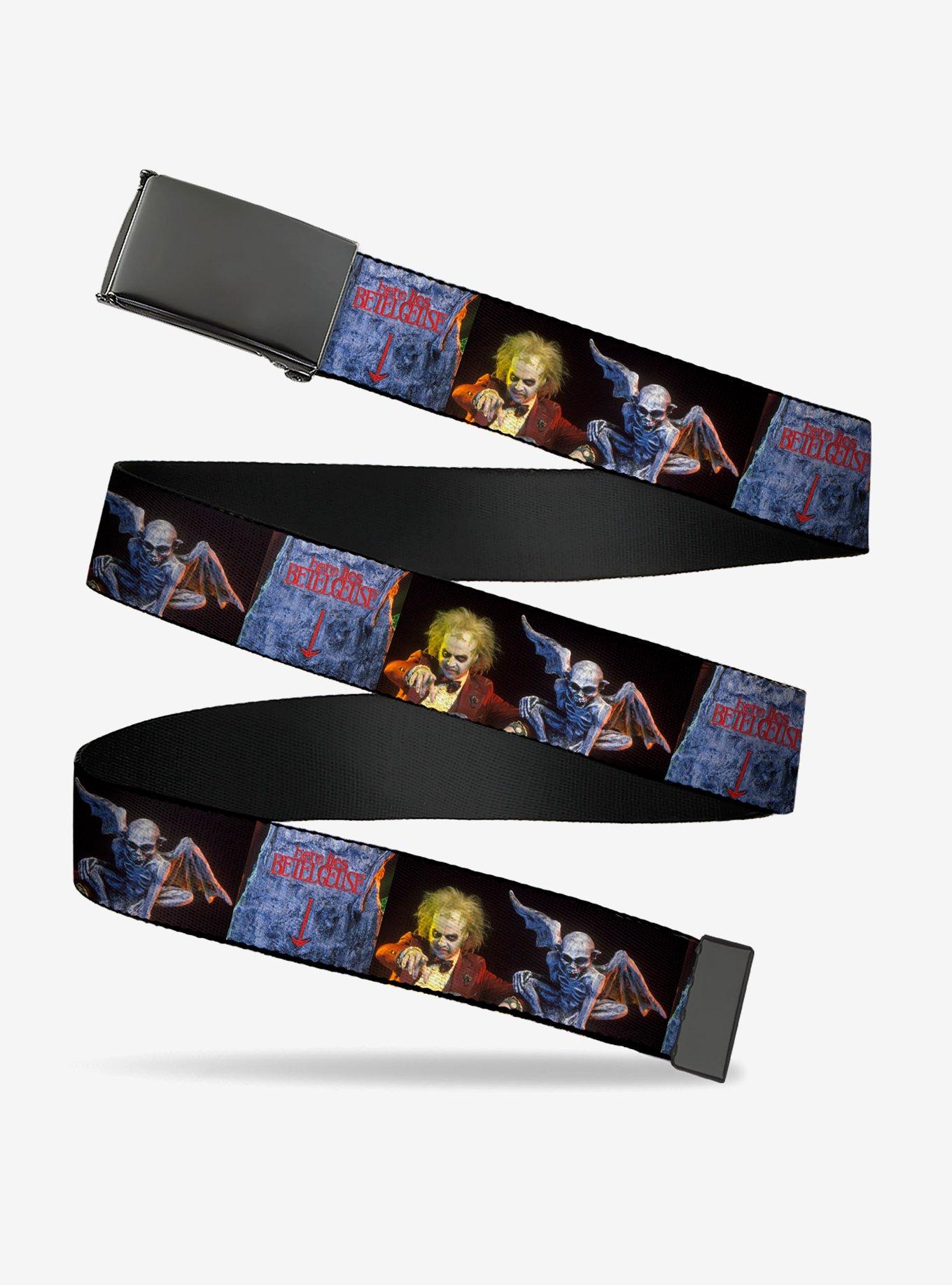 Beetlejuice Graveyard Gargoyle Pose Adjustable Clamp Buckle Belt, MULTI, hi-res