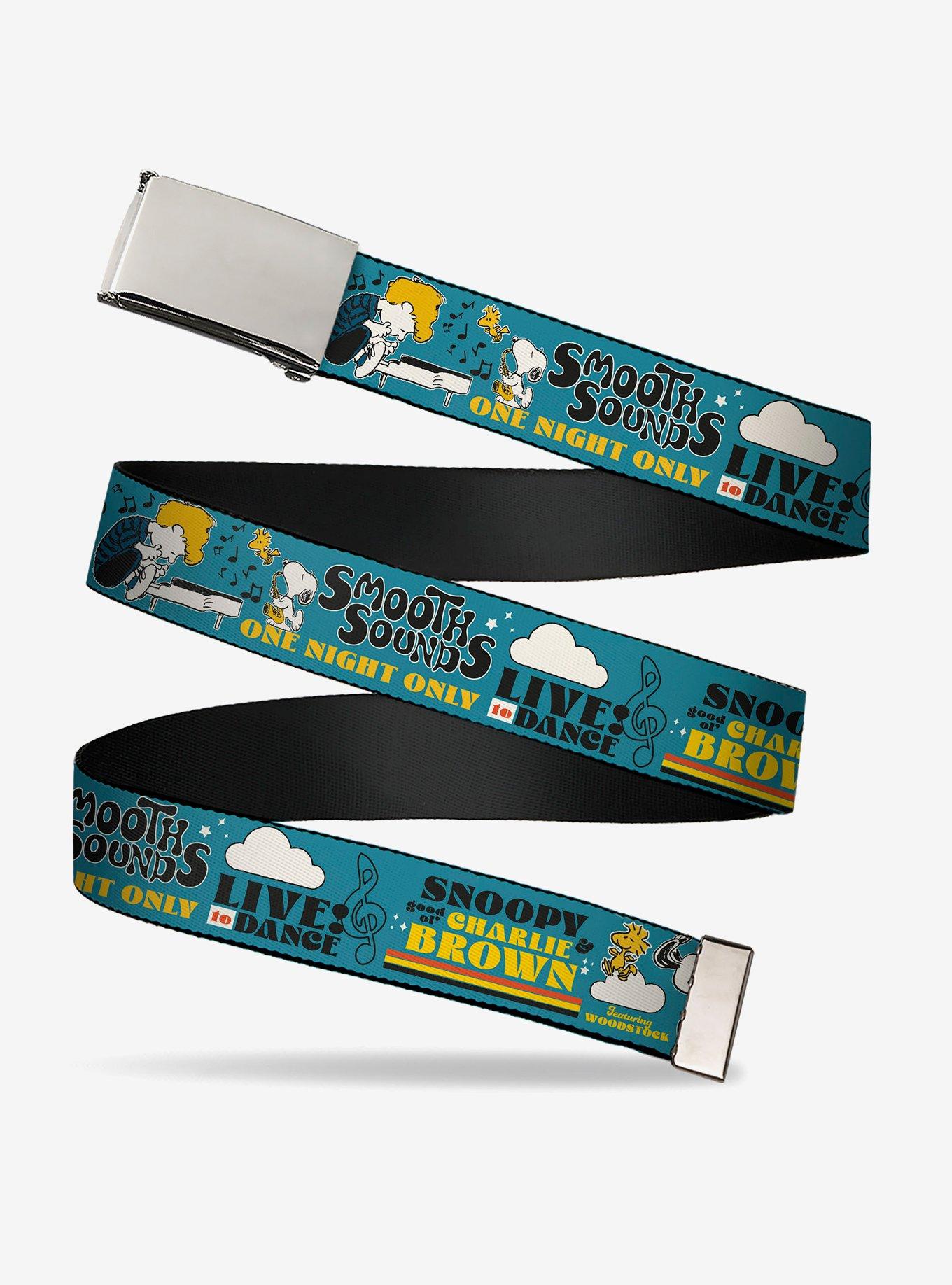 Peanuts Gang Dance Music Poses and Quotes Multi Adjustable Clamp Buckle Belt, , hi-res
