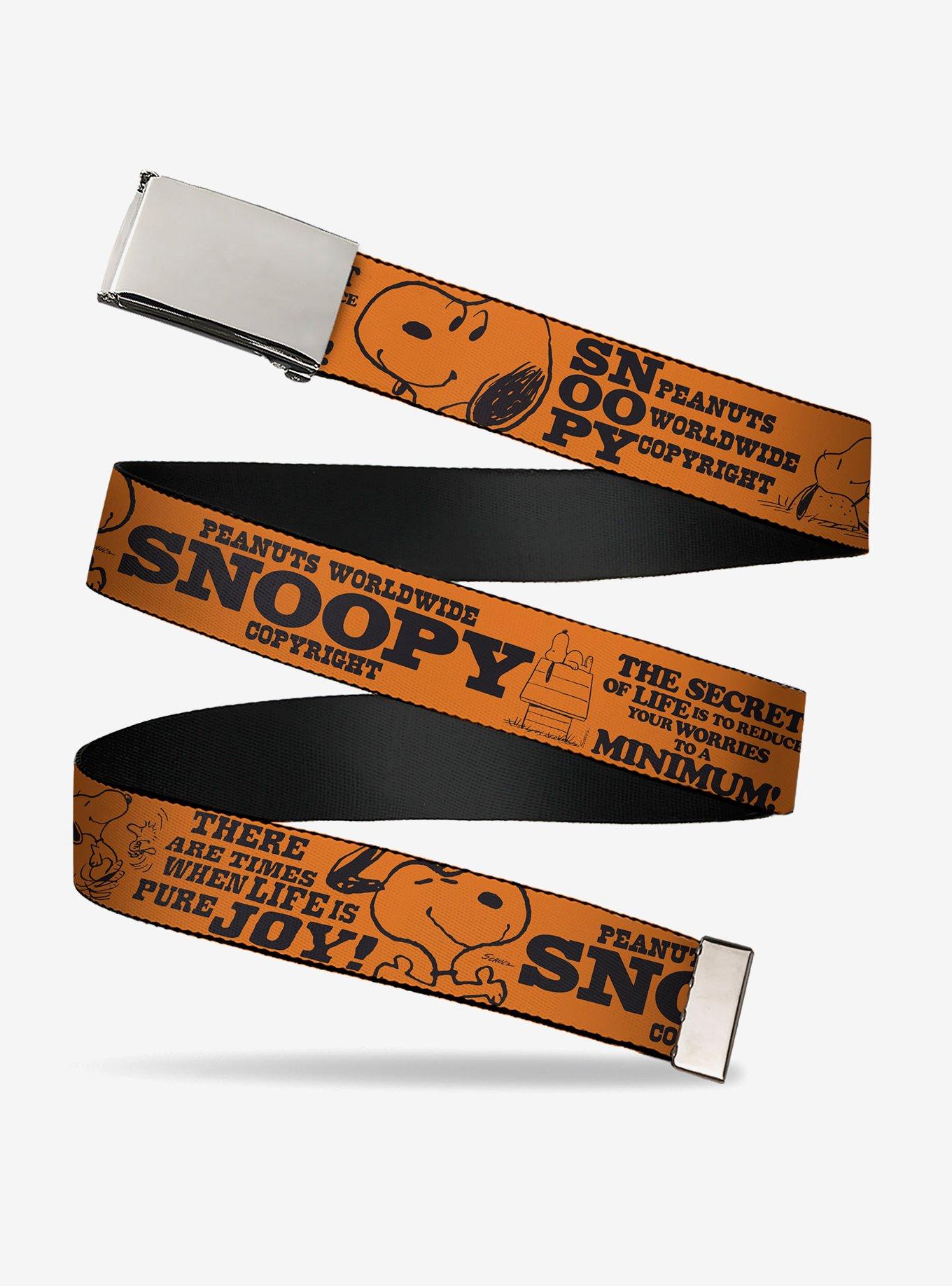 Peanuts Snoopy Poses and Quotes Collage Adjustable Clamp Buckle Belt, , hi-res