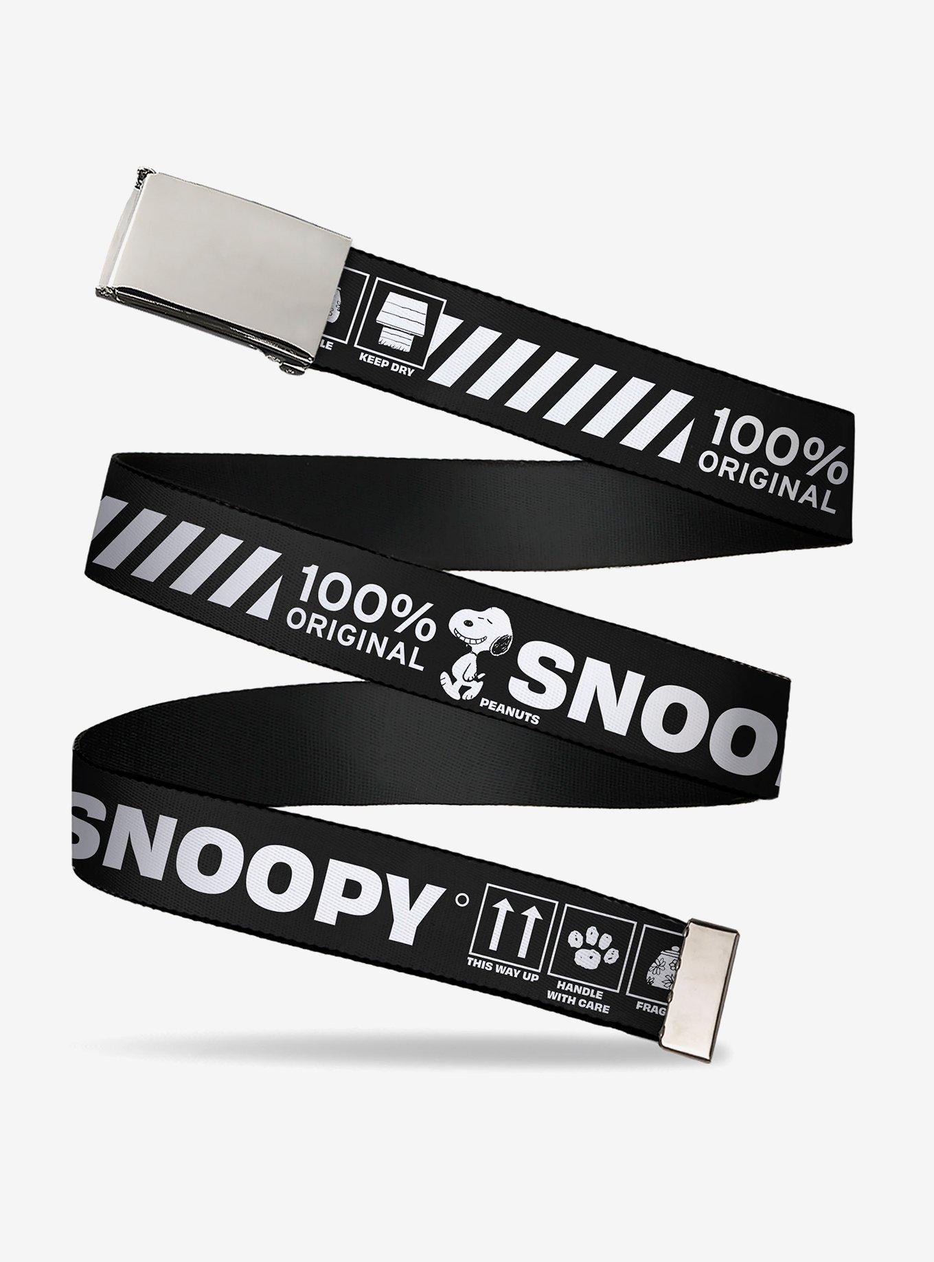 Peanuts Snoopy Care Symbols 100% Original Adjustable Clamp Buckle Belt, , hi-res