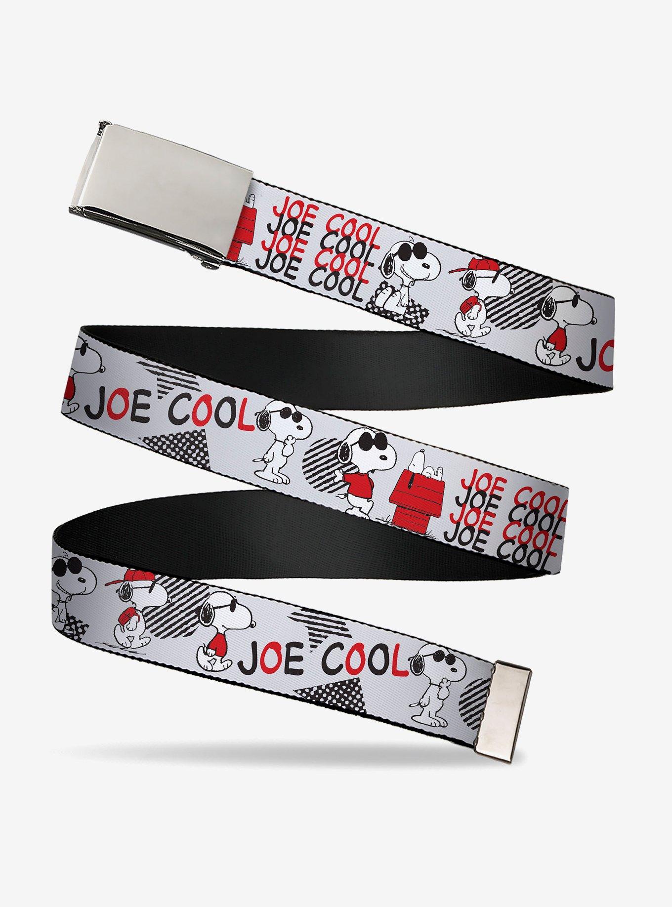 Peanuts Joe Cool Snoopy Poses and Text Adjustable Clamp Buckle Belt, , hi-res