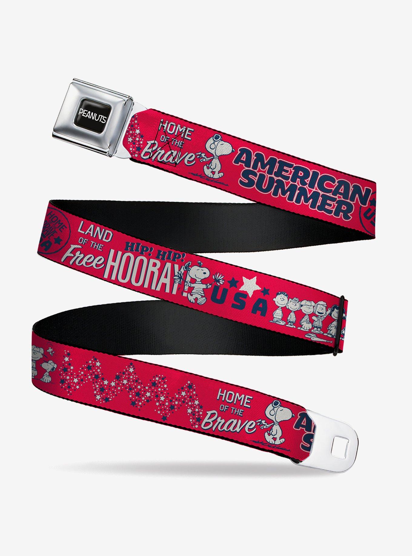 Peanuts Gang American Summer Poses Seatbelt Buckle Belt, , hi-res