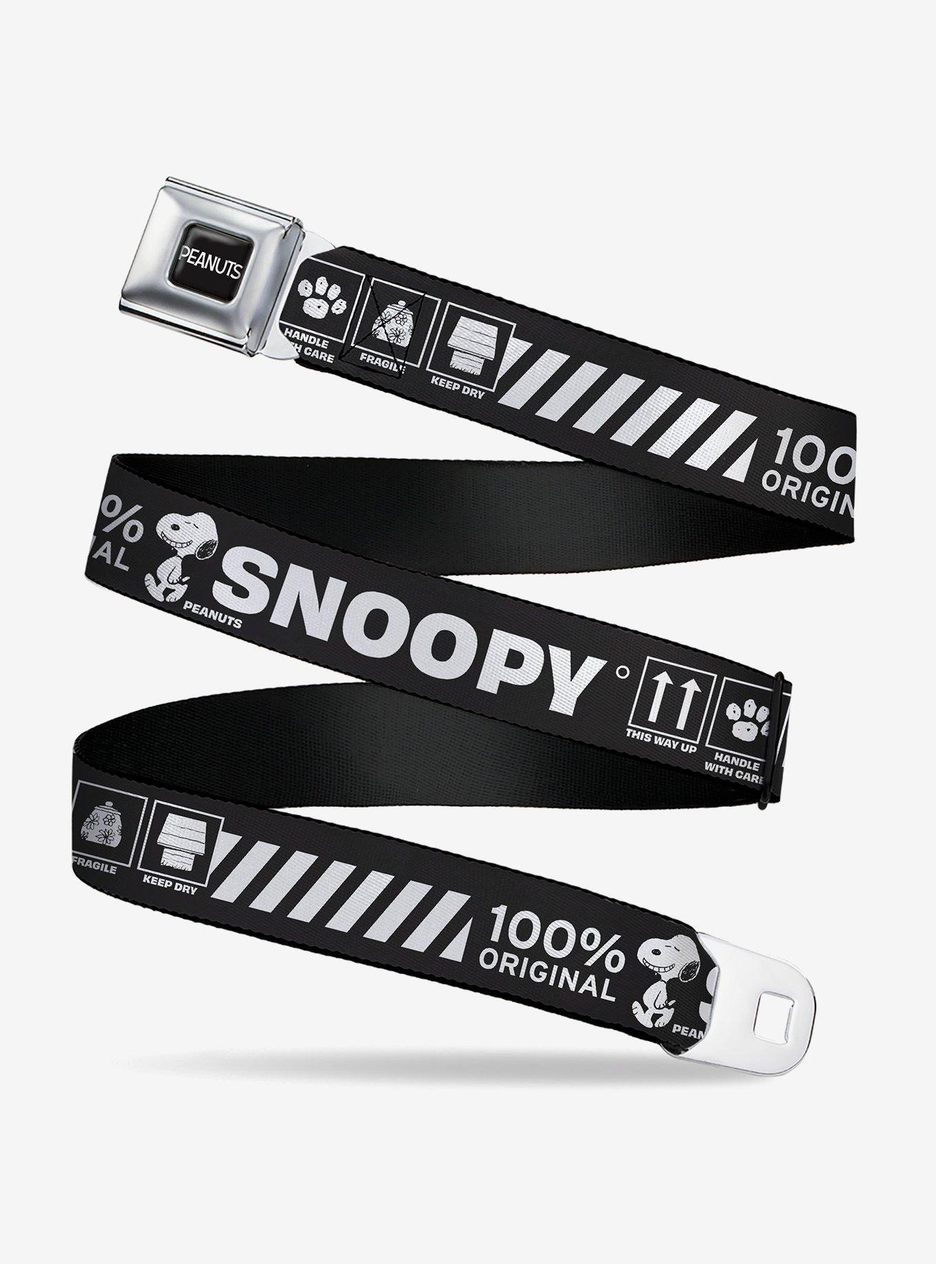 Peanuts Snoopy Care Symbols 100% Original Seatbelt Buckle Belt, , hi-res
