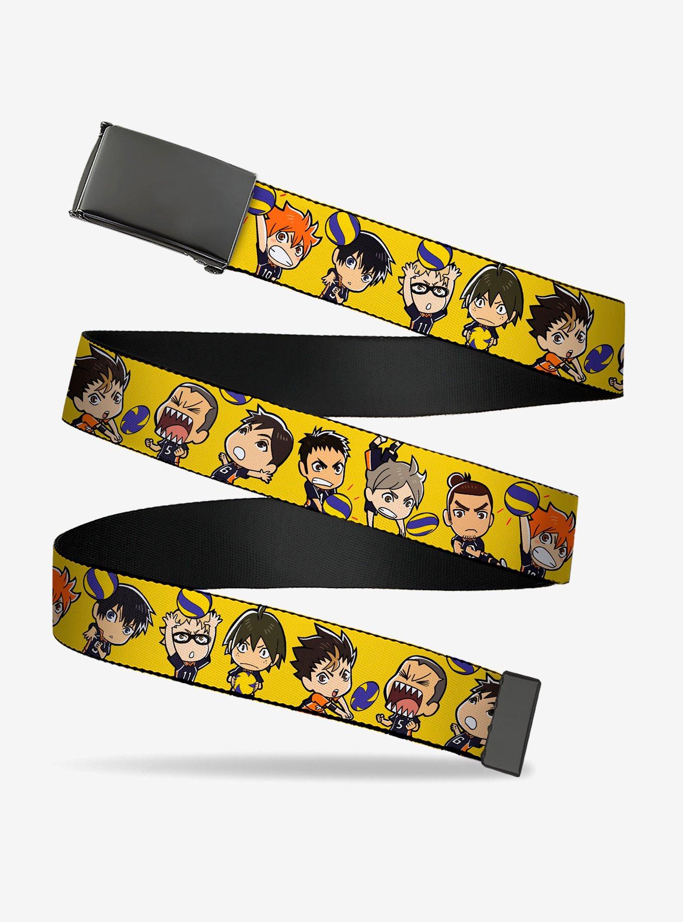 Haikyu!! Chibi Volleyball Player Warm Up Pose Adjustable Clamp Buckle Belt, , hi-res