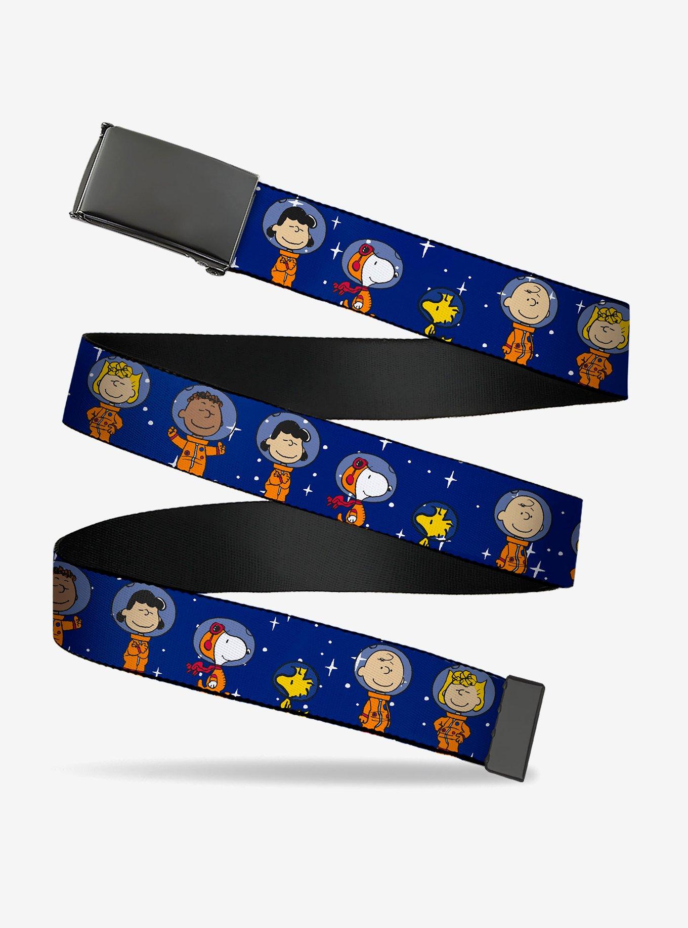 Peanuts Gang Astronauts Standing Poses Stars Adjustable Clamp Buckle Belt, , hi-res