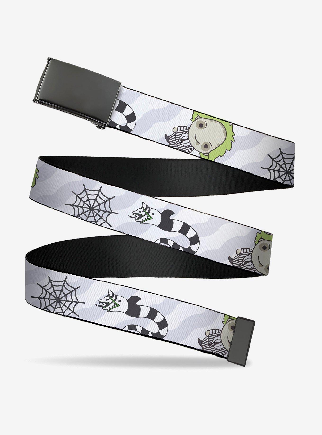 Beetlejuice Chibi Pose and Sandworm Collage Adjustable Clamp Buckle Belt, , hi-res