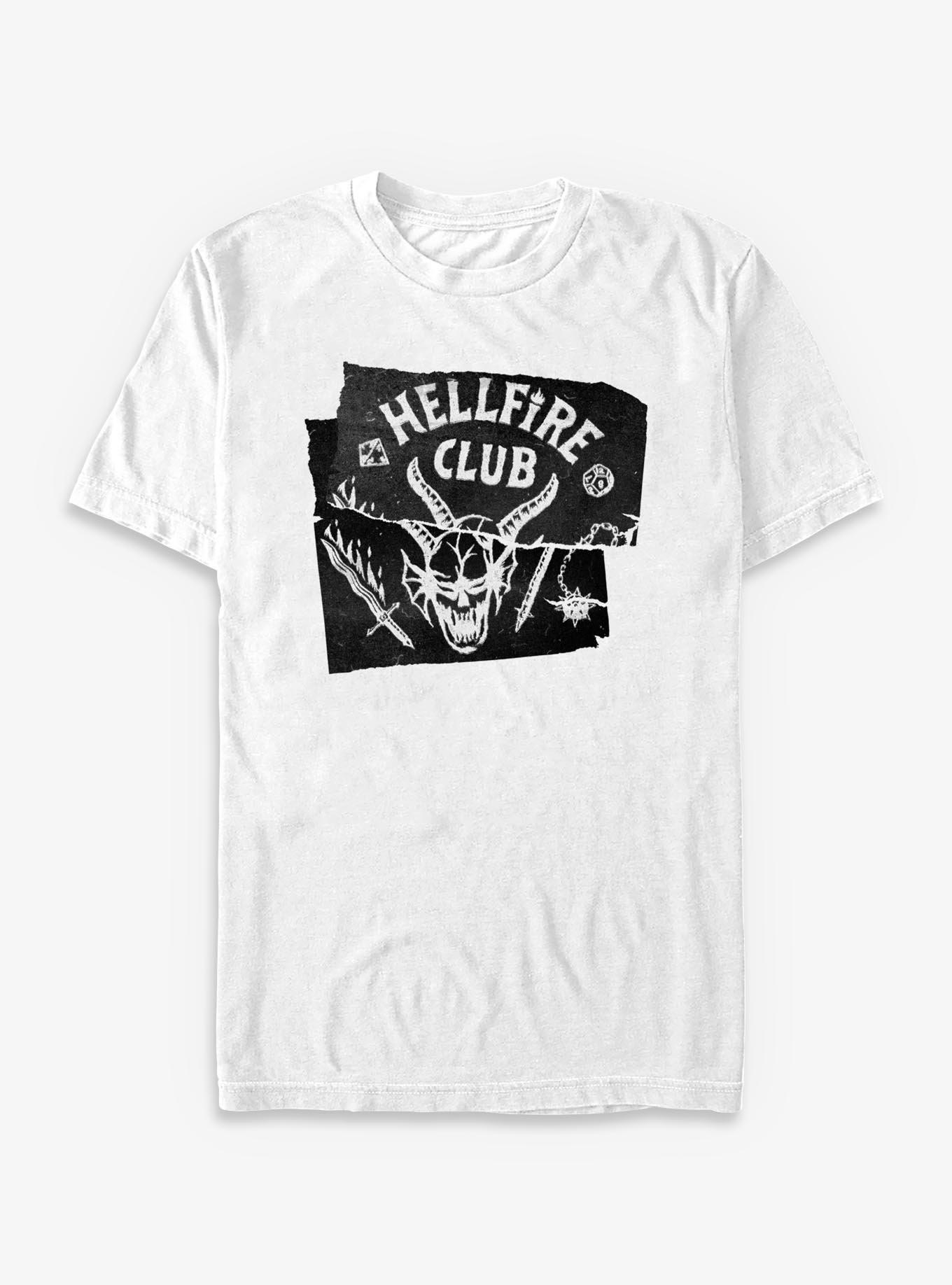 Stranger Things Hellfire Club Torn Flyer T-Shirt, WHITE, hi-res