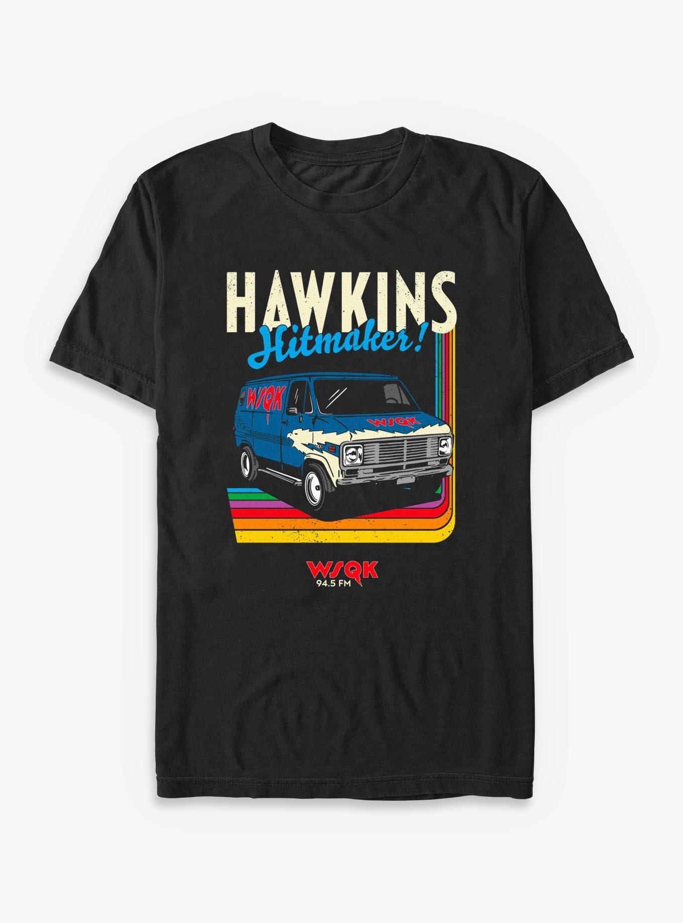 Stranger Things Hawkins Hitmaker WSQK 94.5FM T-Shirt, BLACK, hi-res