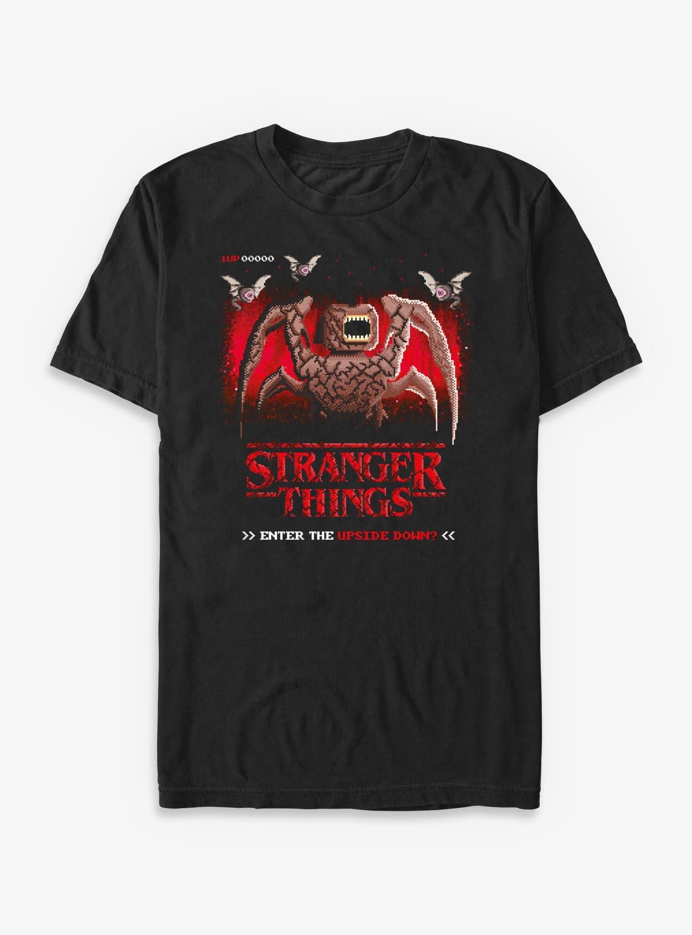 Stranger Things Videogame Start Menu T-Shirt, BLACK, hi-res