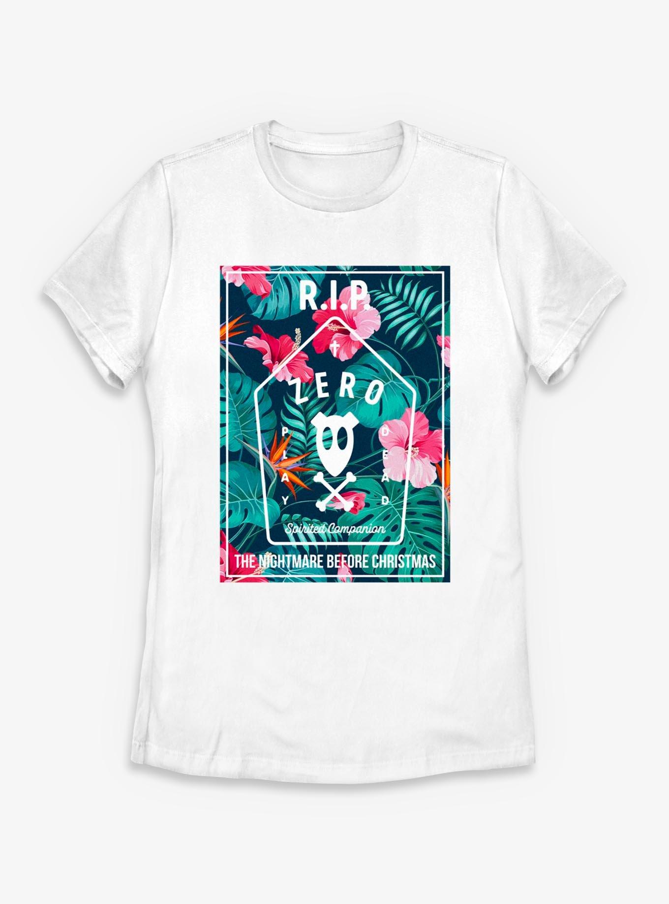 Disney The Nightmare Before Christmas Tropical Street Zero Womens T-Shirt, WHITE, hi-res