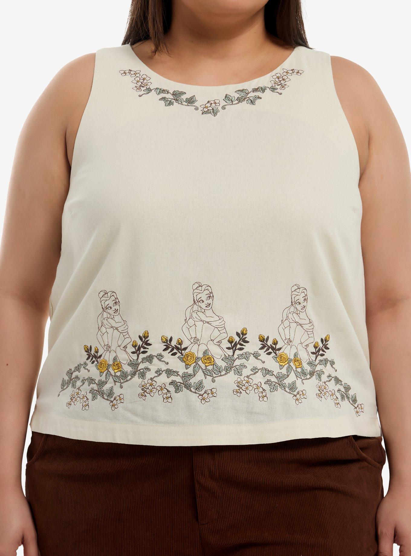 Her Universe Disney Beauty And The Beast Belle Linen Tank Top Plus Size Her Universe Exclusive, , hi-res