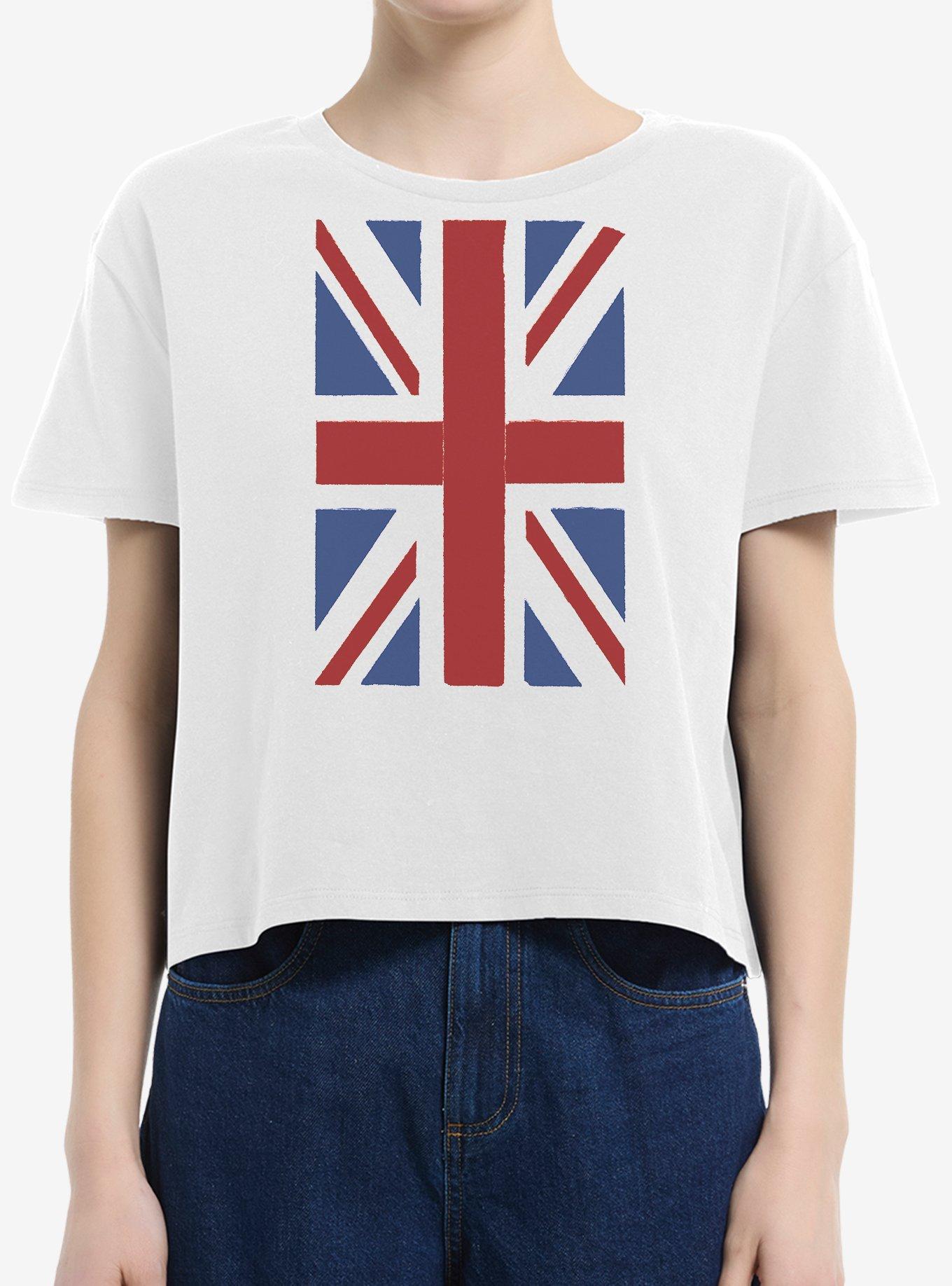 British Flag Girls Boxy Crop T-Shirt