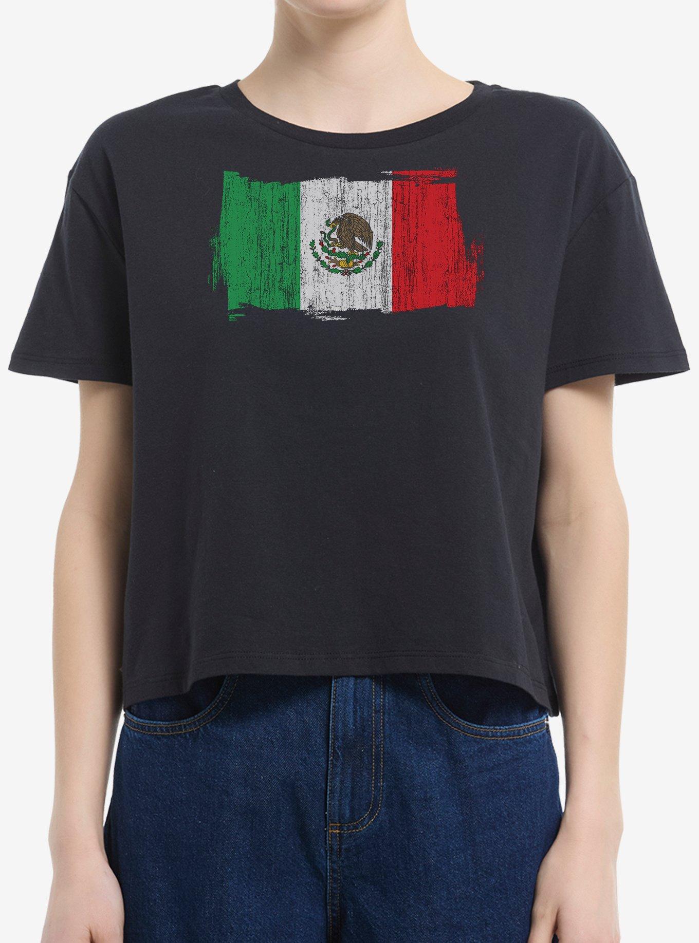 Mexico Flag Girls Boxy Crop T-Shirt, , hi-res