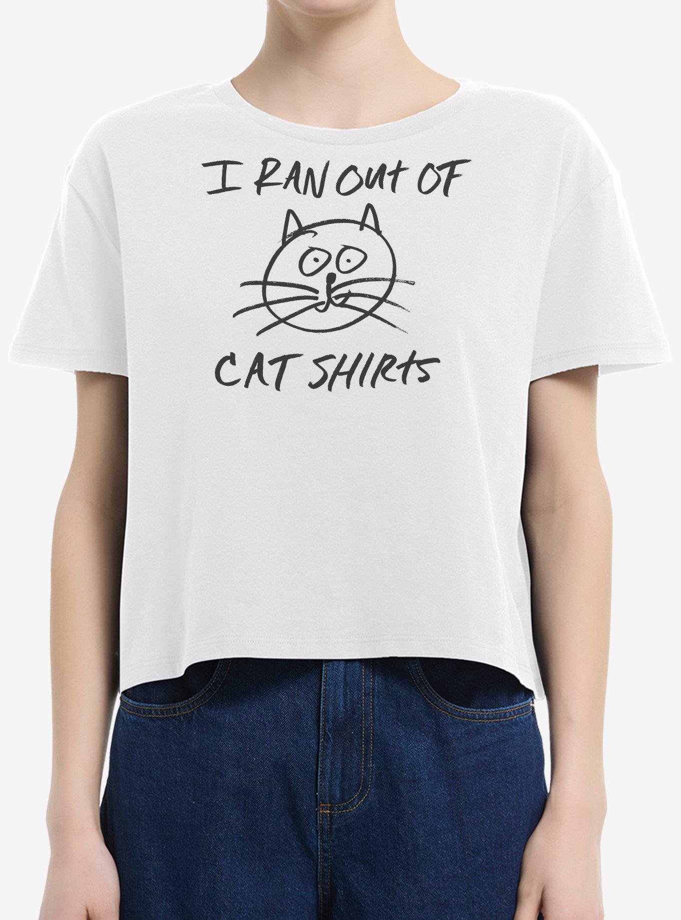 Ran Out Of Cat Shirts Girls Boxy Crop T-Shirt, , hi-res
