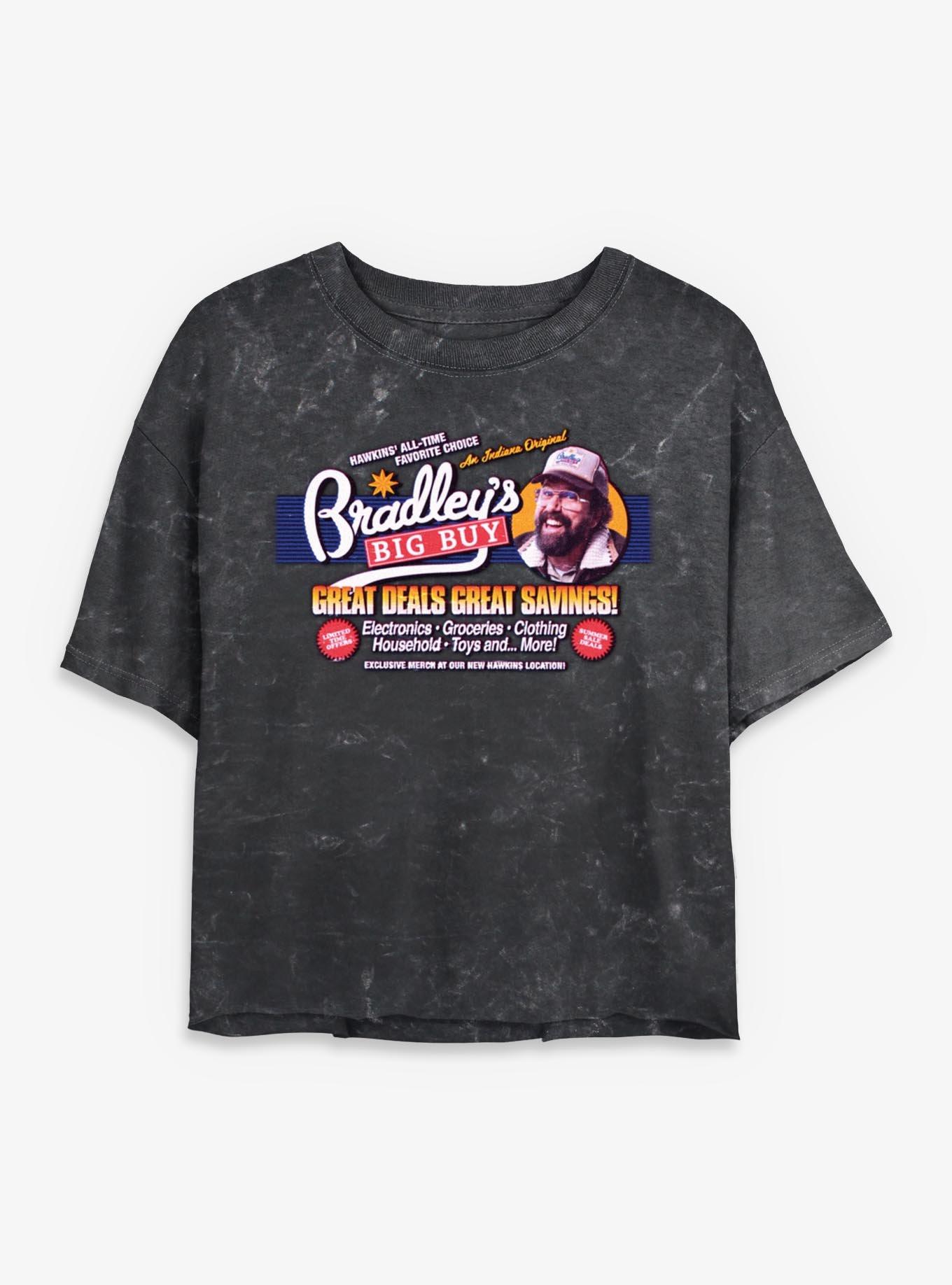 Stranger Things Bradley's Great Deals Girls Mineral Wash Crop T-Shirt, , hi-res
