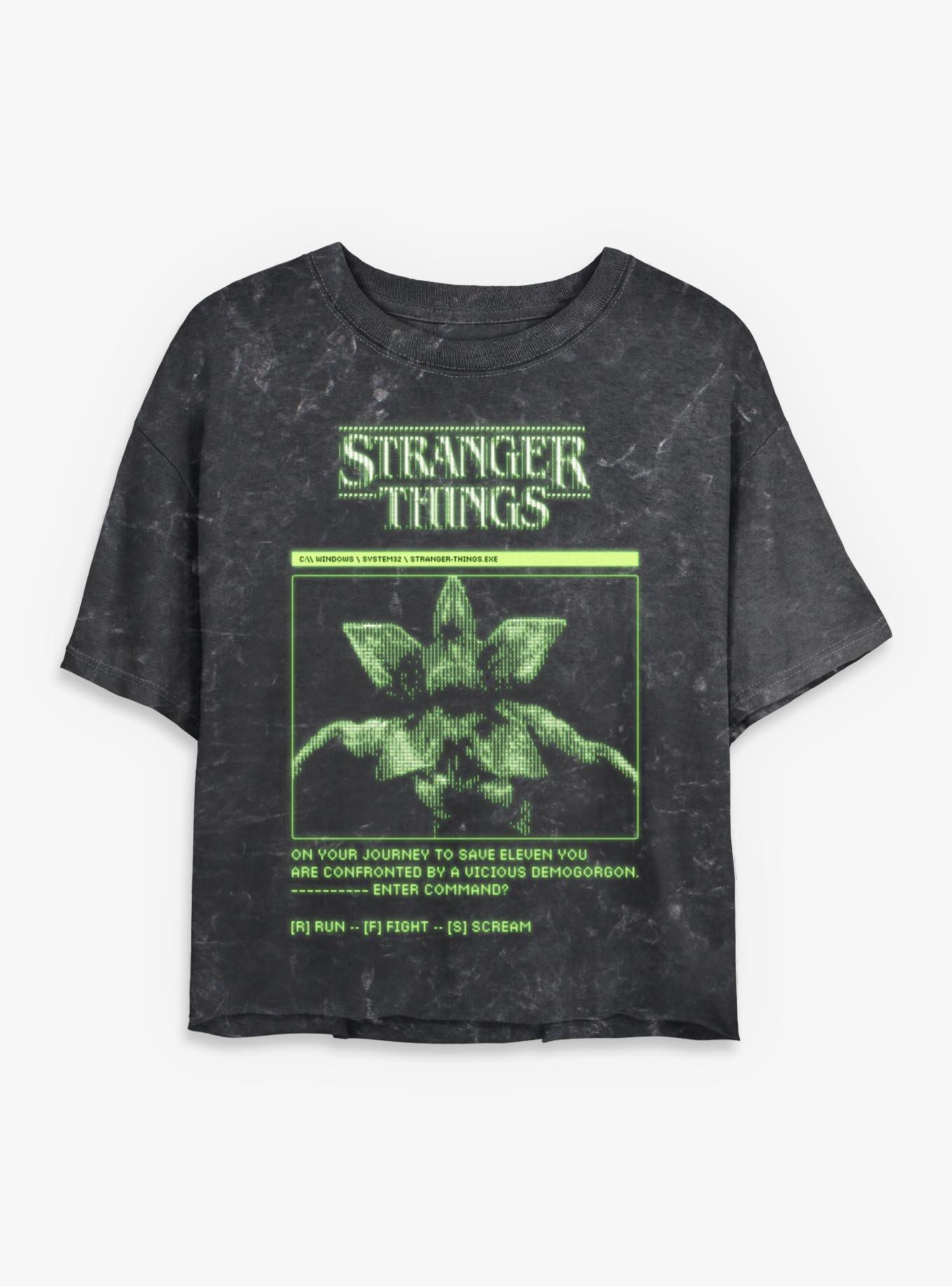 Stranger Things Demogorgon Game Journey Girls Mineral Wash Crop T-Shirt, , hi-res